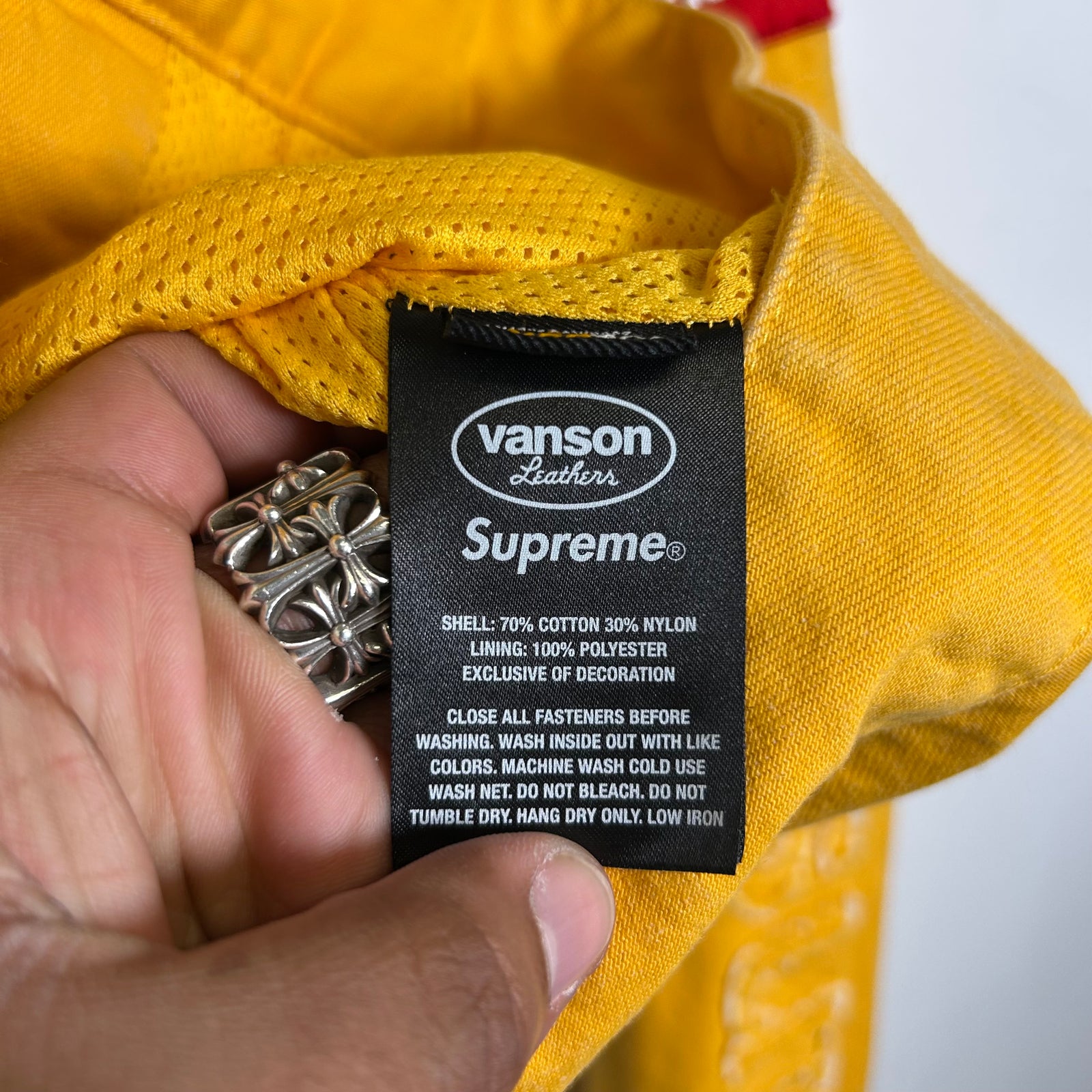 Supreme x Vanson Leathers Yellow Cordura Jacket Size M