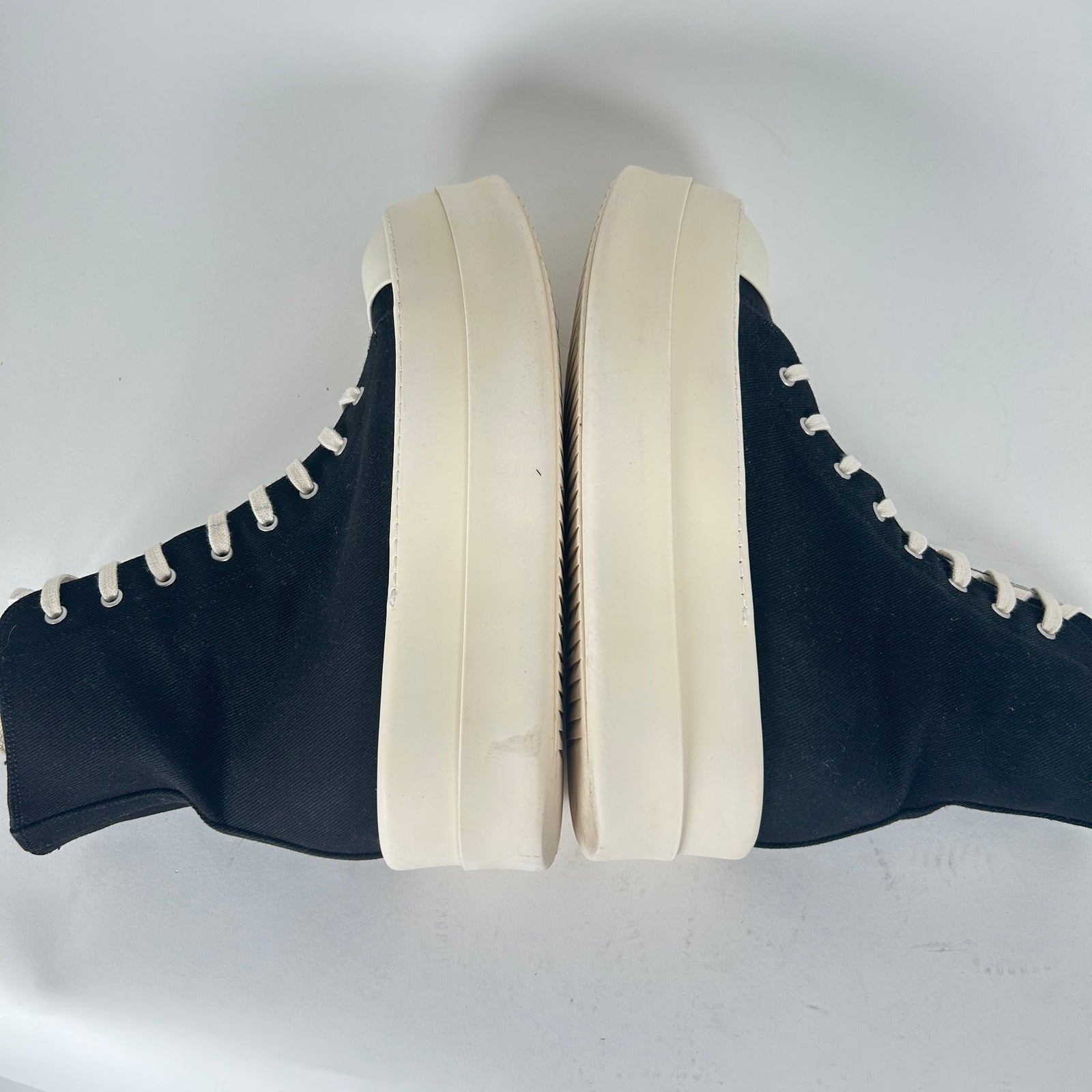 Rick Owens Black Canvas Double Bumper Ramones Size 12