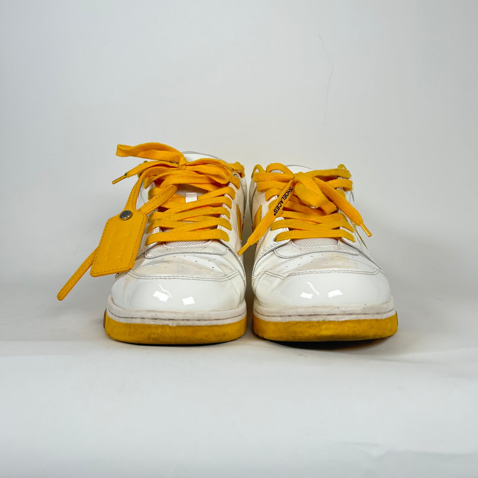 Off-White Yellow Patent Leather Out Of Office Sneaker Size 45