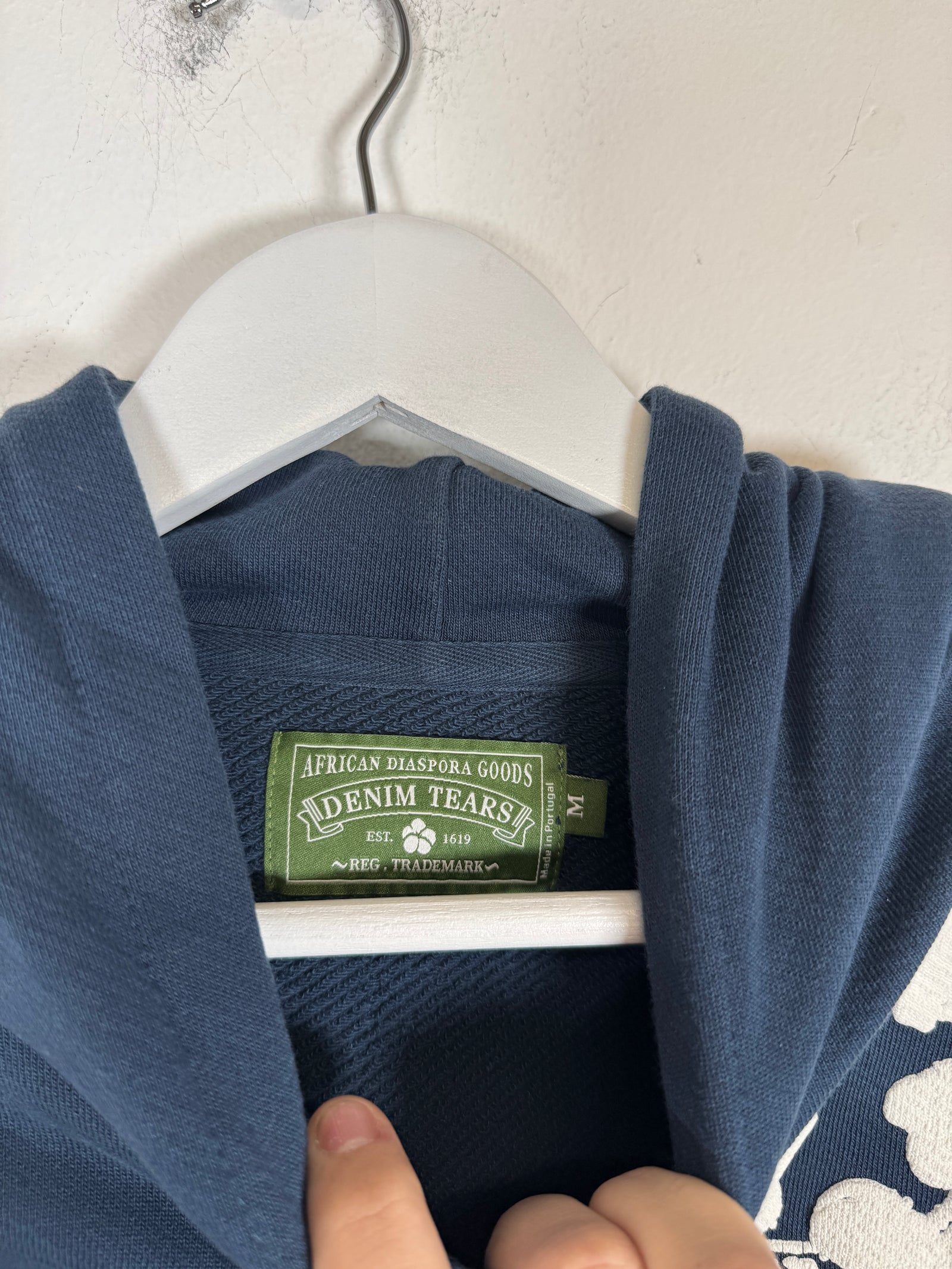 Denim Tears Navy Wreath Hoodie Size M