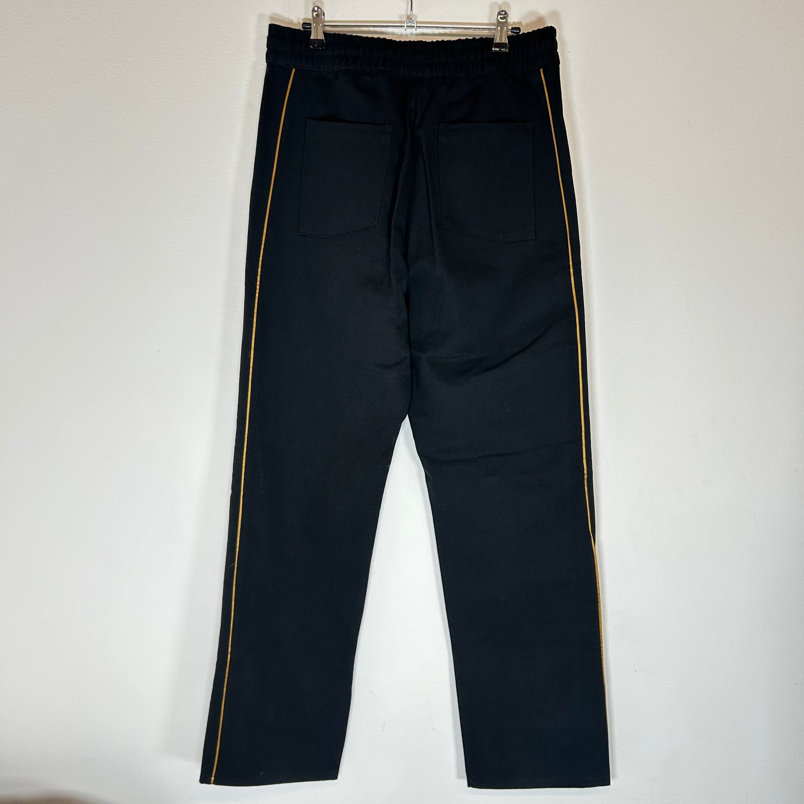 Rhude Black Side-Stripe Canvas Track Pants Size L