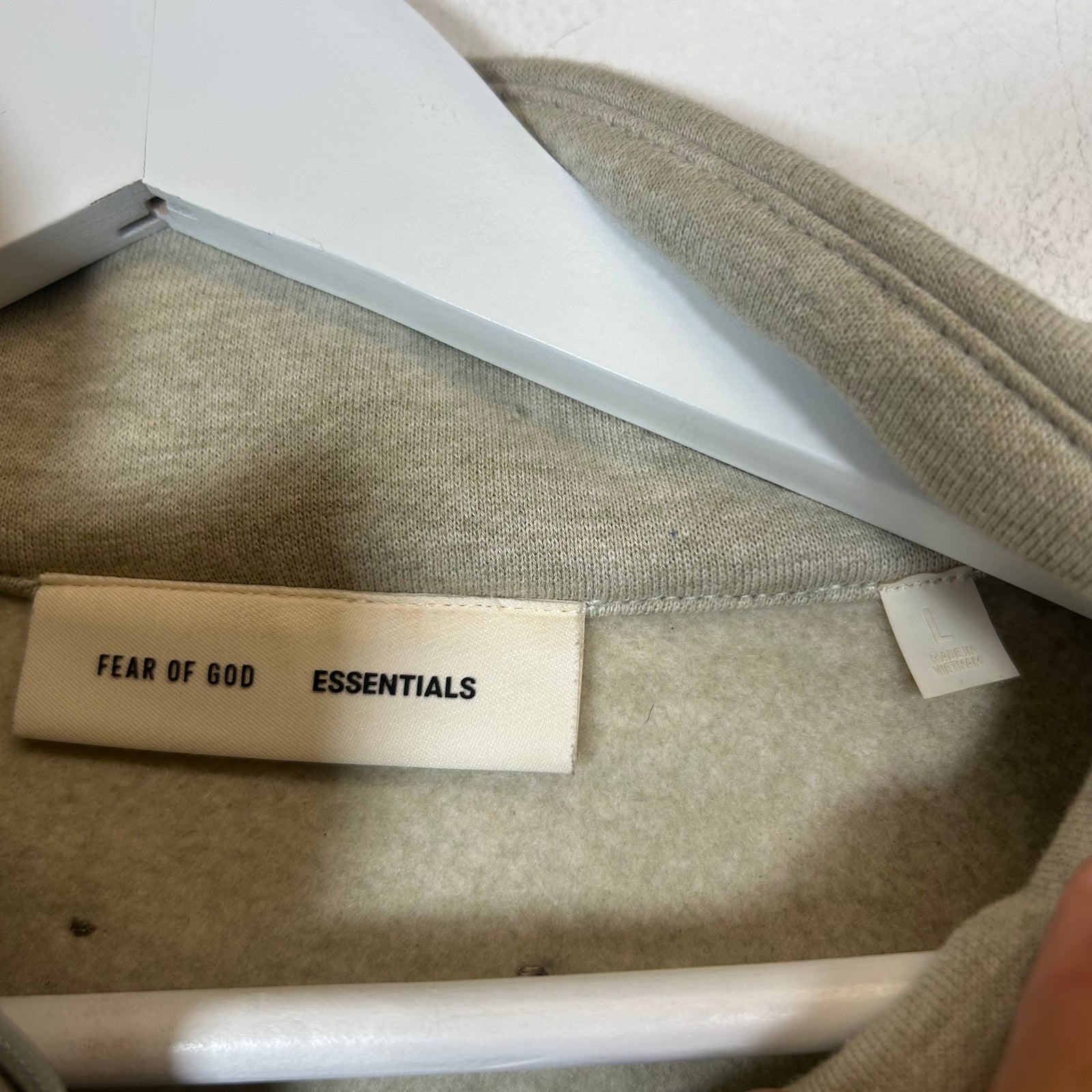 Essentials Beige Fleece Track Jacket Size L