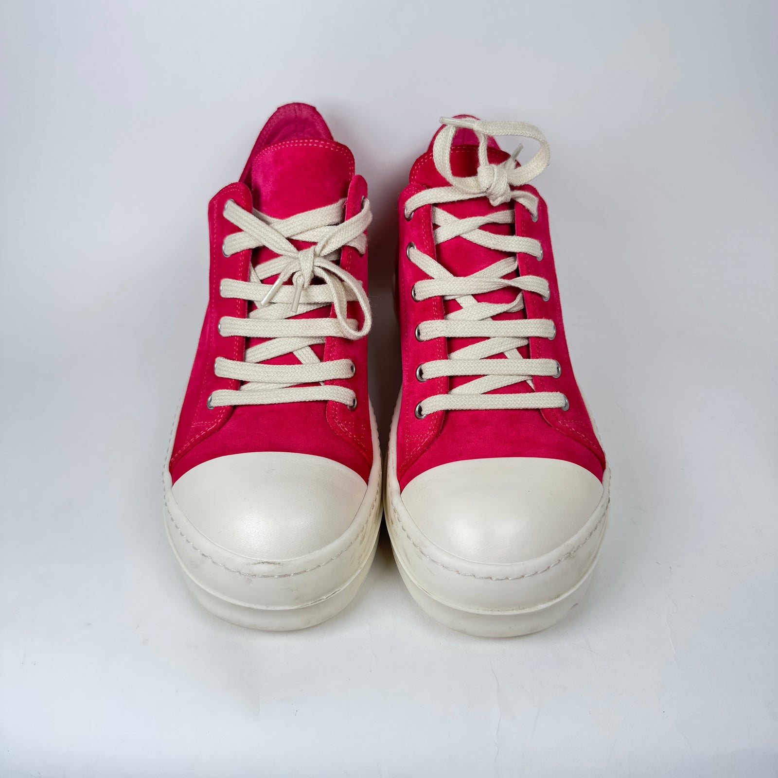 Rick Owens Pink Mainline Suede Low Ramones Size 41