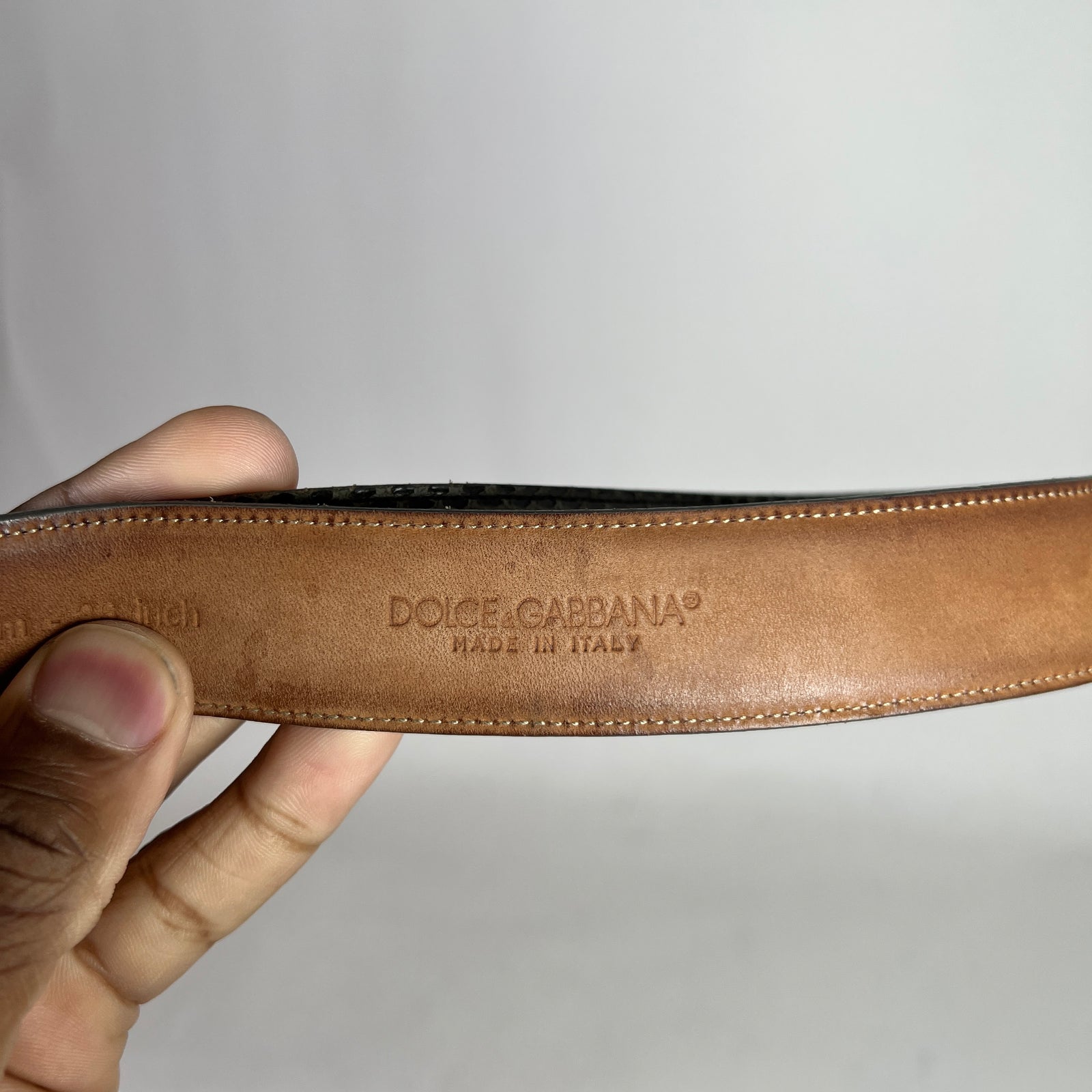 Dolce & Gabbana Snakeskin Belt Size 90