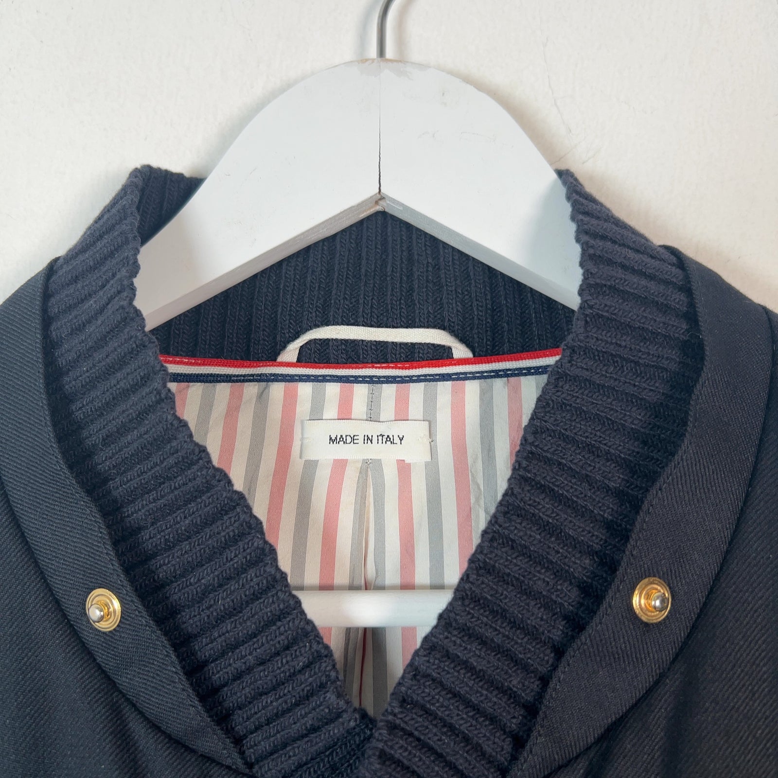 Thom Browne Navy Down Bomber Puffer Jacket Size 3
