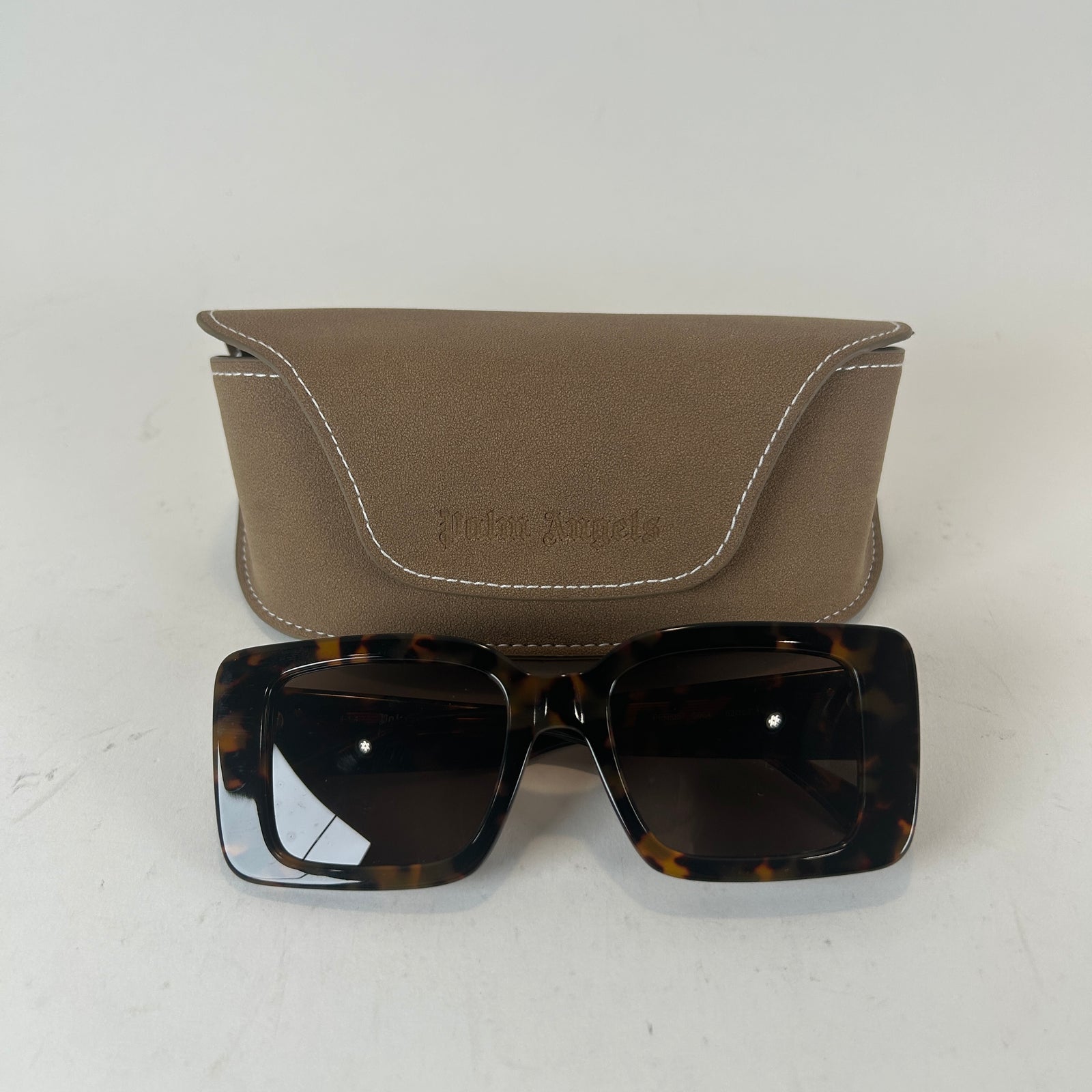 Palm Angels Large Square Tortoise Shell Frame Sunglasses