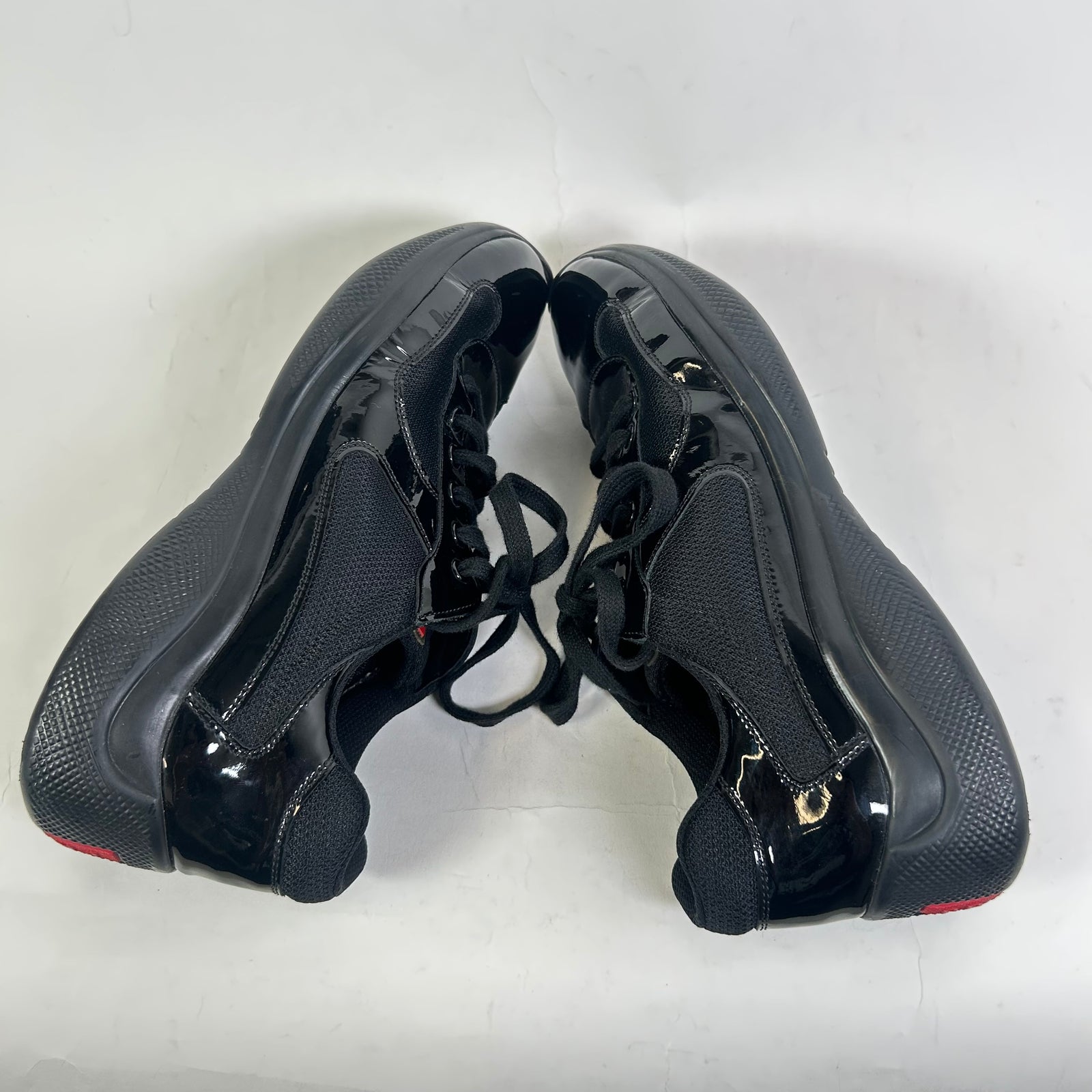 Prada Triple Black Patent Leather America Cups Size 7