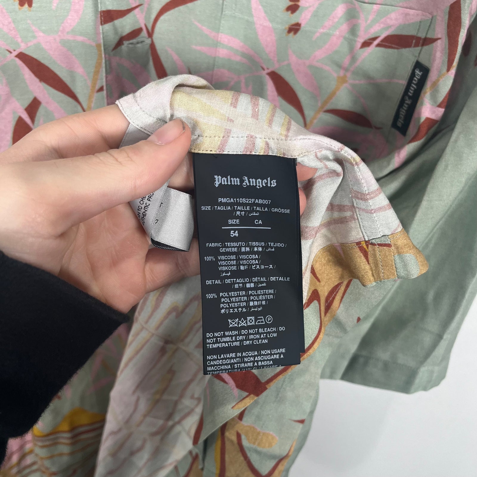 Palm Angels Green Trees Button-Up Shirt Size L