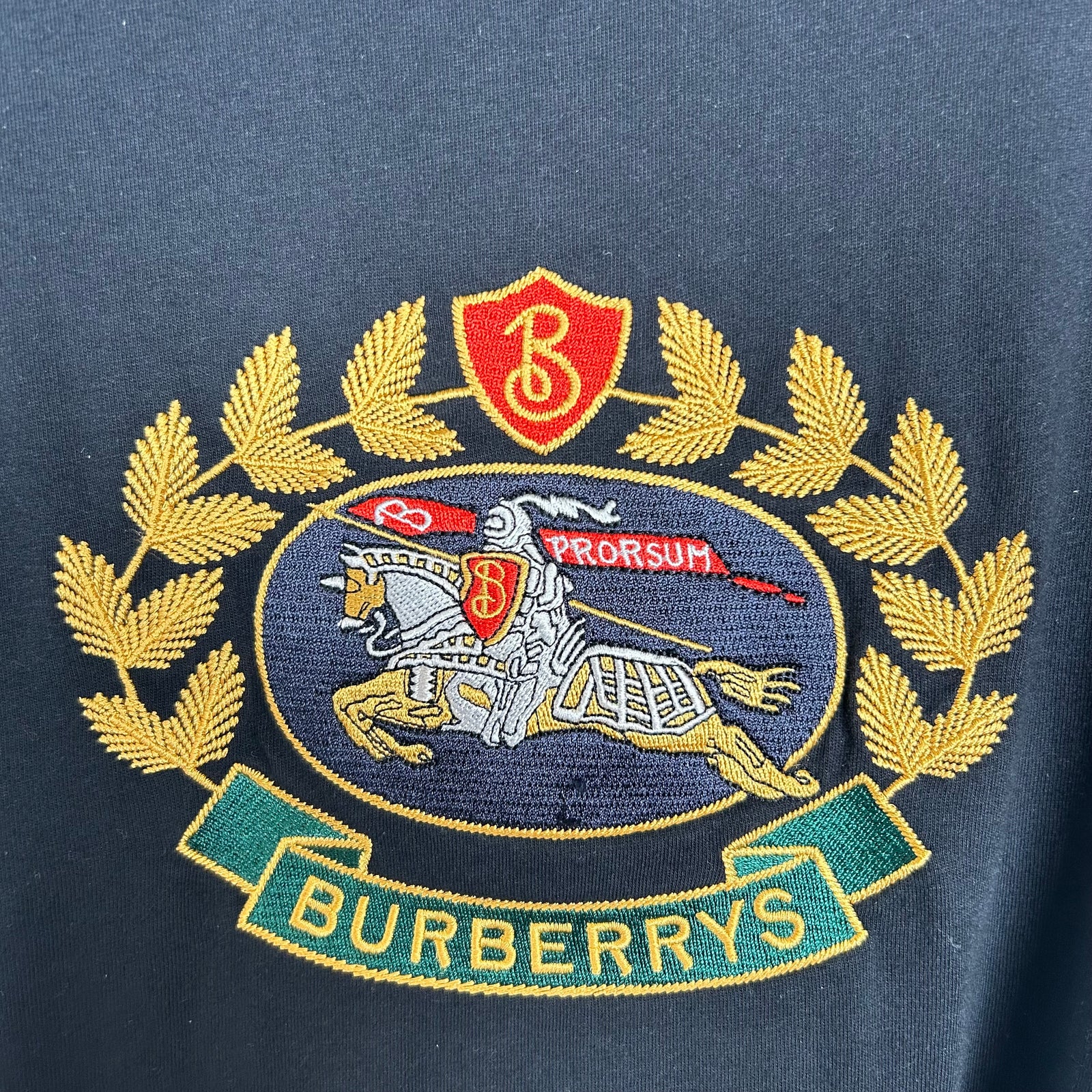Burberry Black Classic Crest Logo Tee Size S