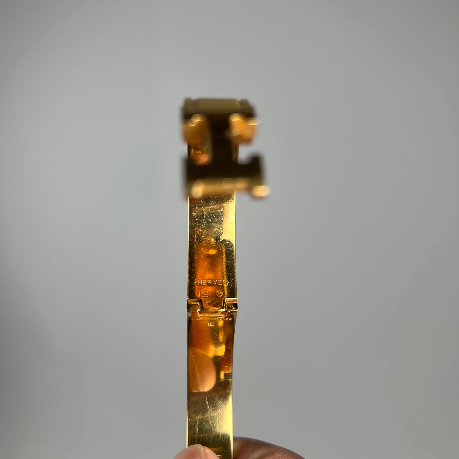 Hermes Yellow Gold Clic H Bracelet