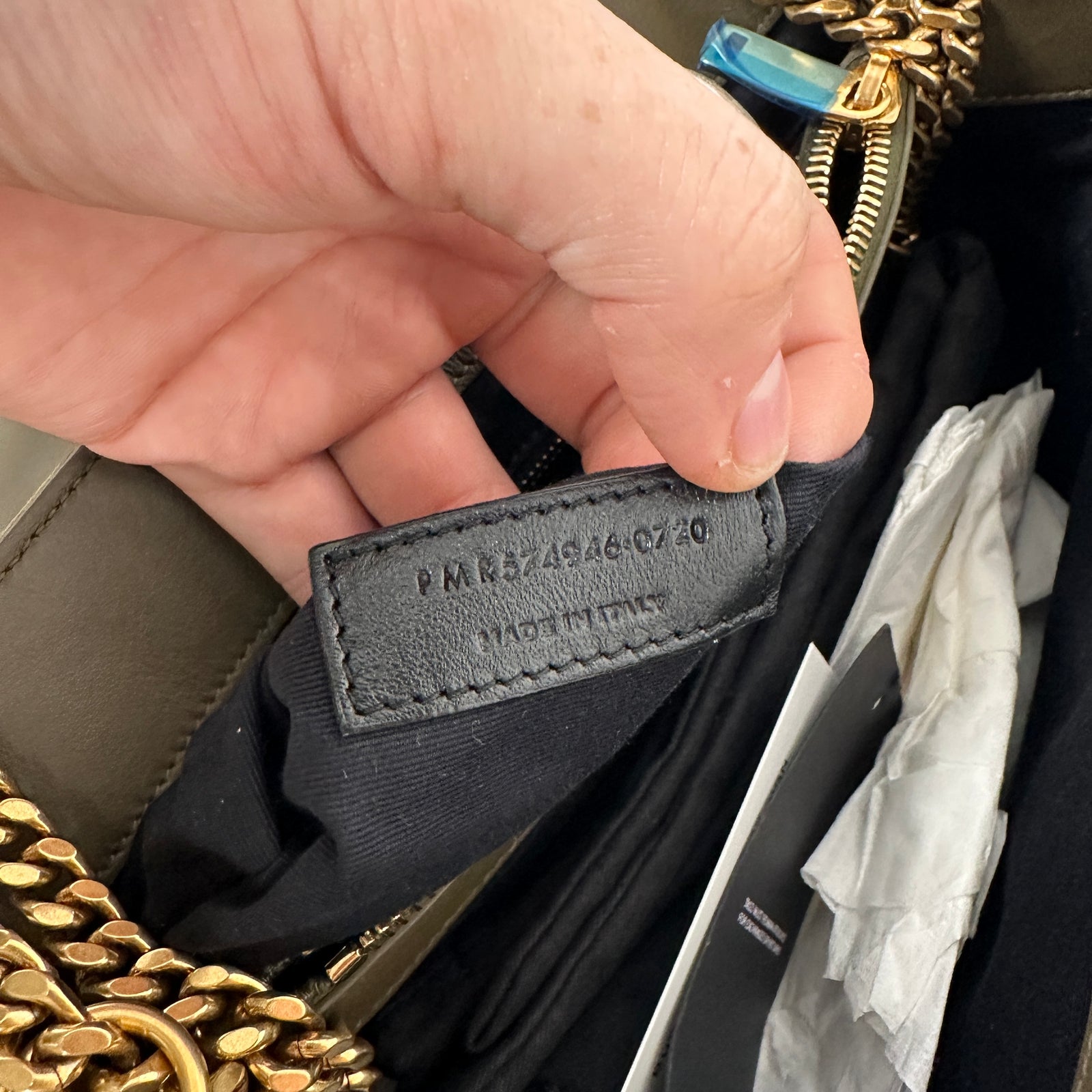 Saint Laurent LouLou Khaki Medium Suede Flap Shoulder Bag