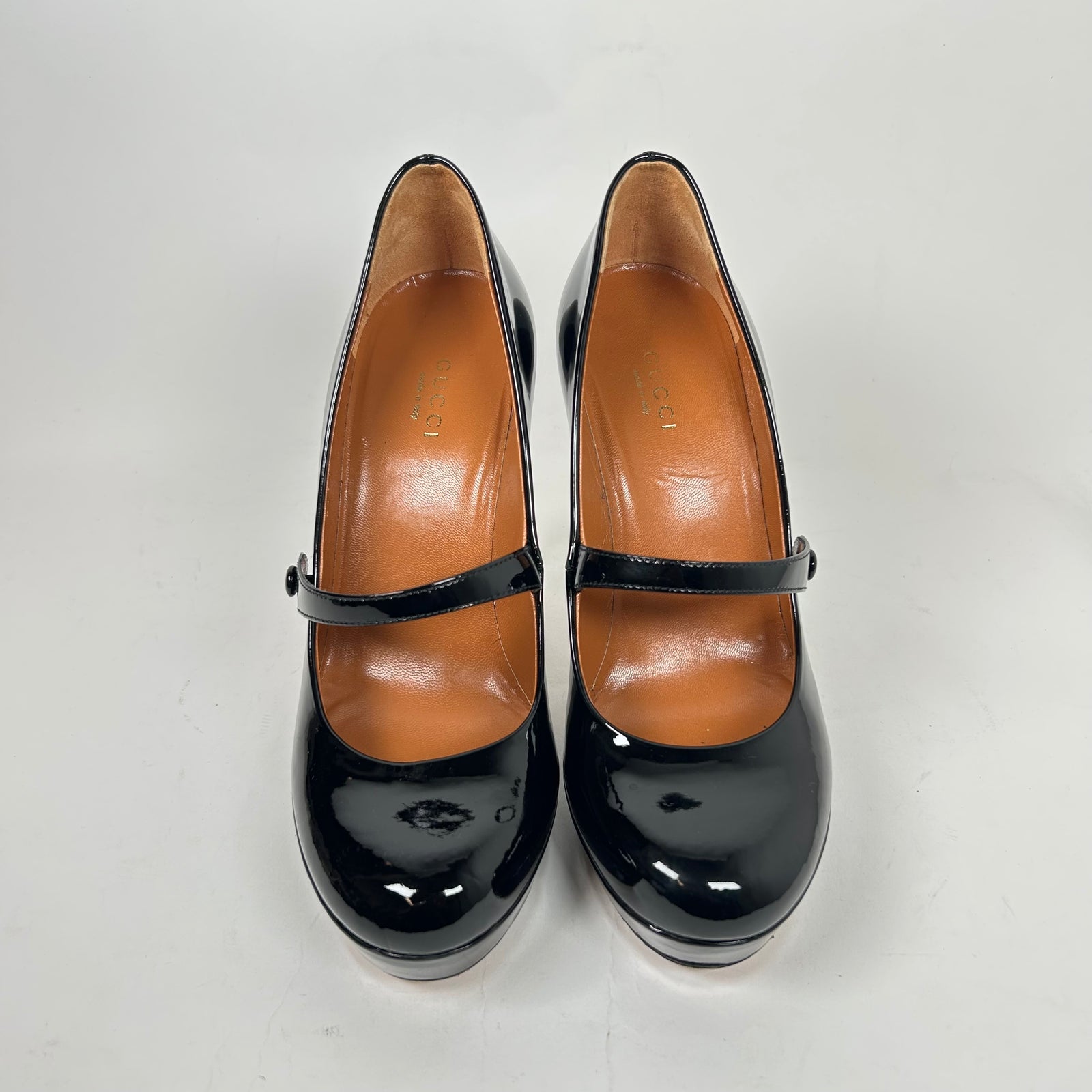 Gucci Black Patent Leather Mary Janes Size 36.5