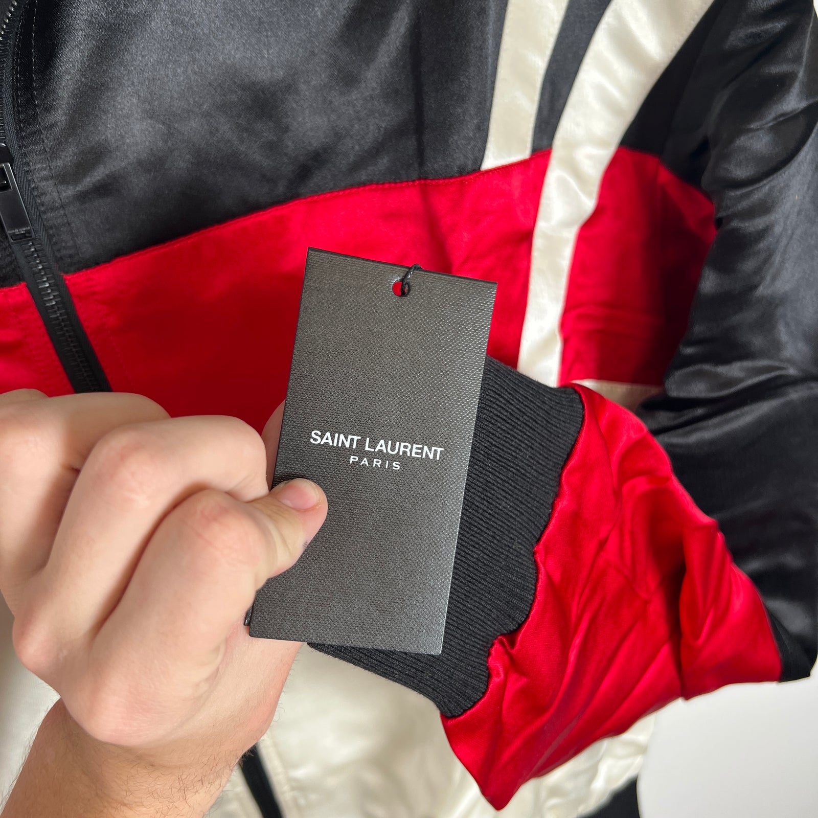 Saint Laurent Tricolor Teddy Track Jacket Size 52