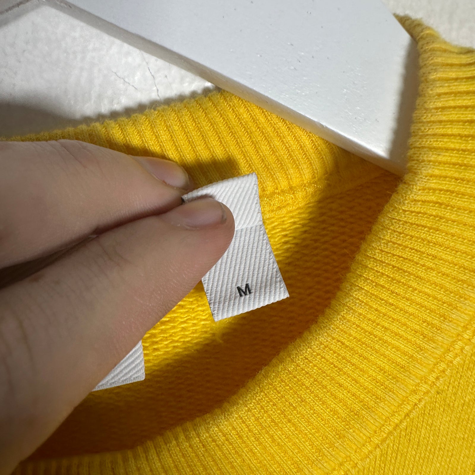 Burberry Yellow 'Kingdom' Logo Crewneck Size M