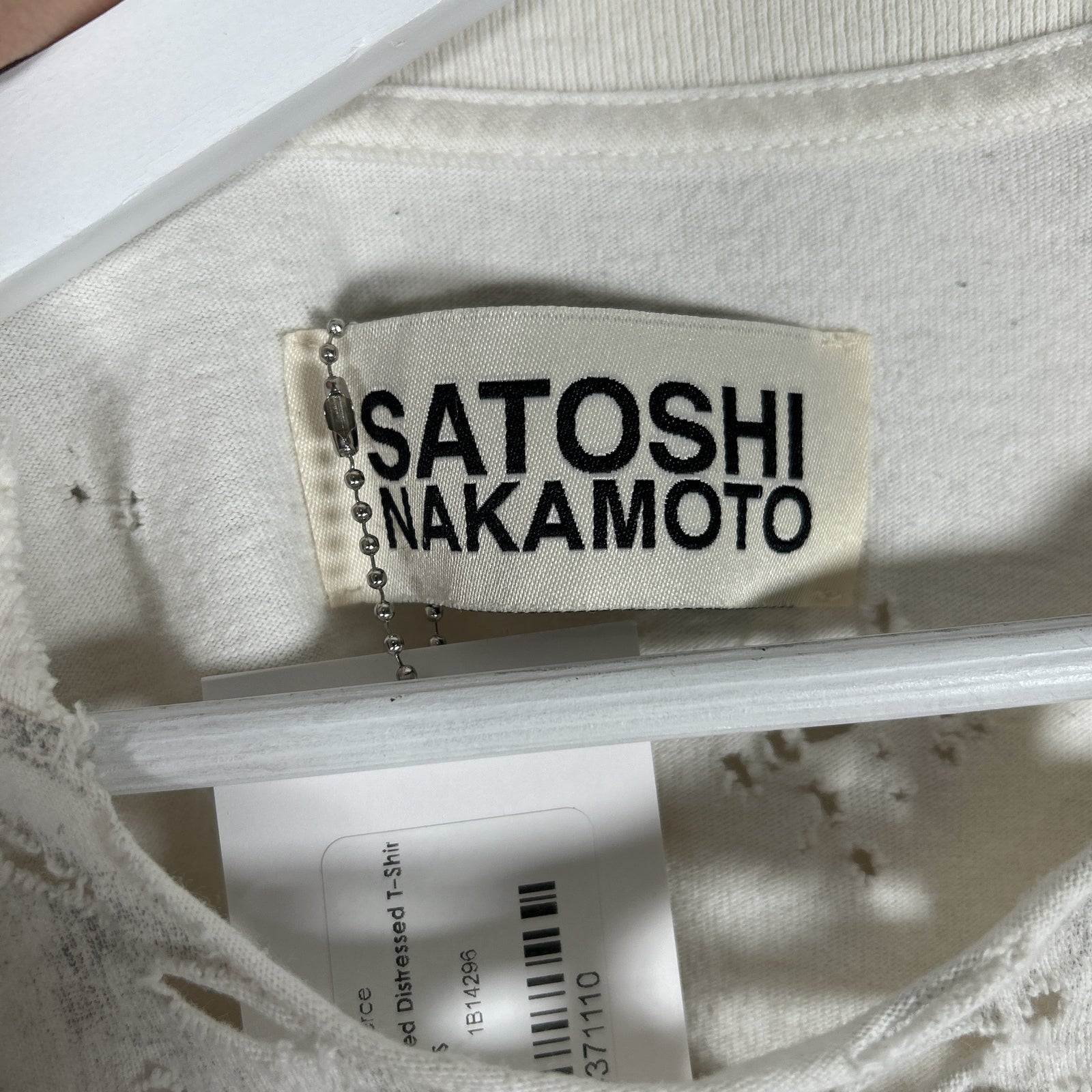 Satoshi Nakamoto Cropped Distressed T-Shirt Size S