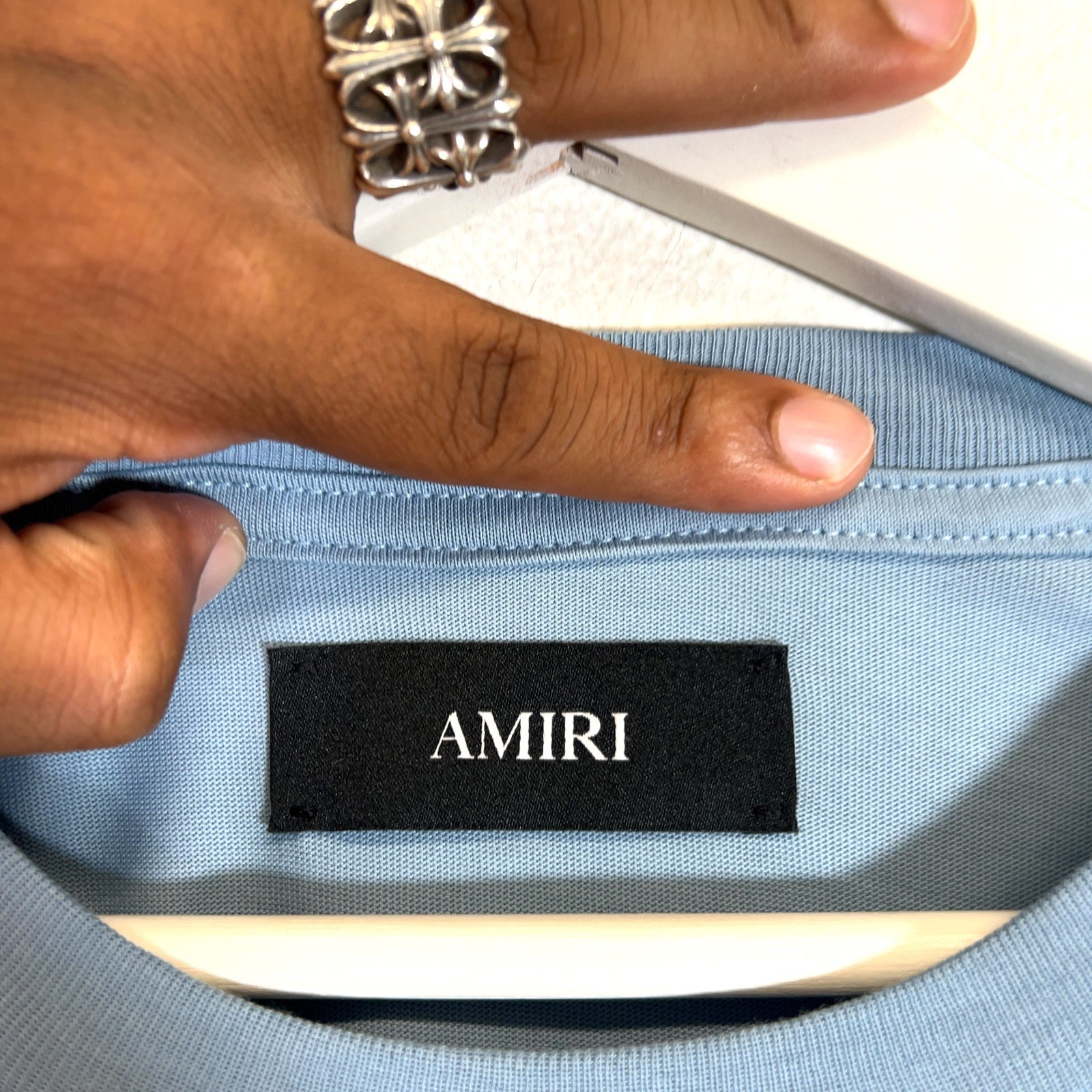 Amiri Light Blue Spirit Logo T-Shirt