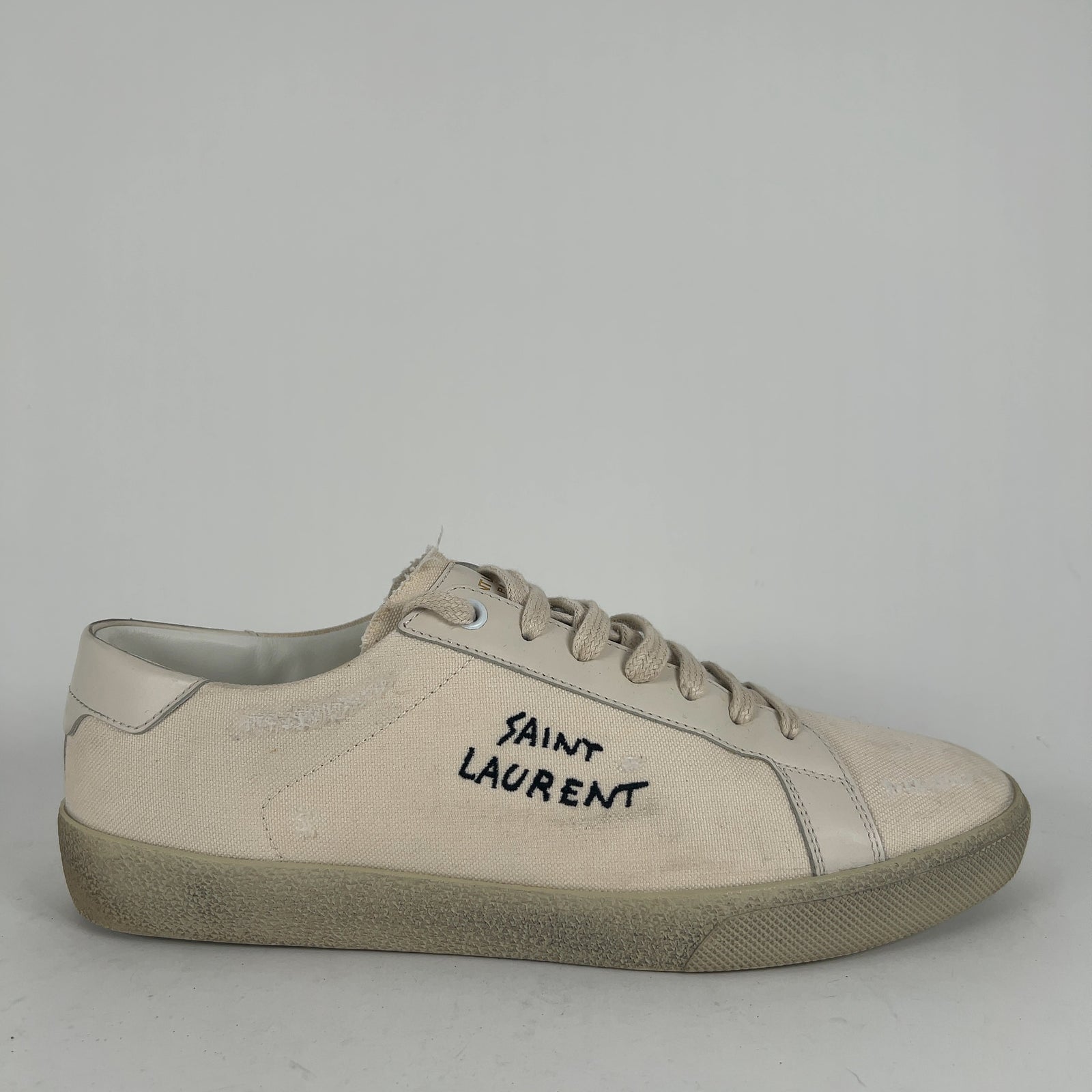 Saint Laurent Spell Out Logo Lowtop Sneakers