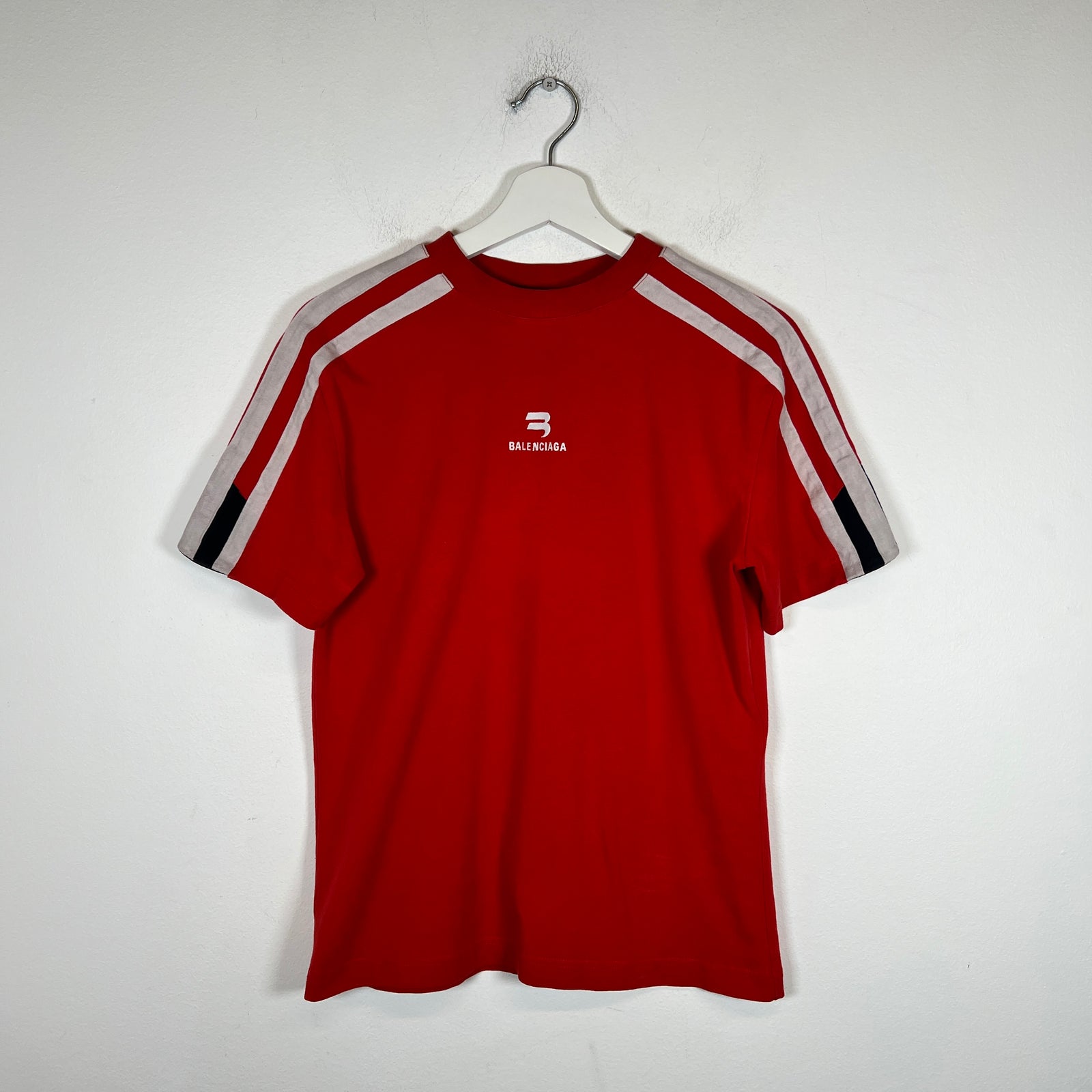 Balenciaga Red Sporty B Shrunken Tee Size L