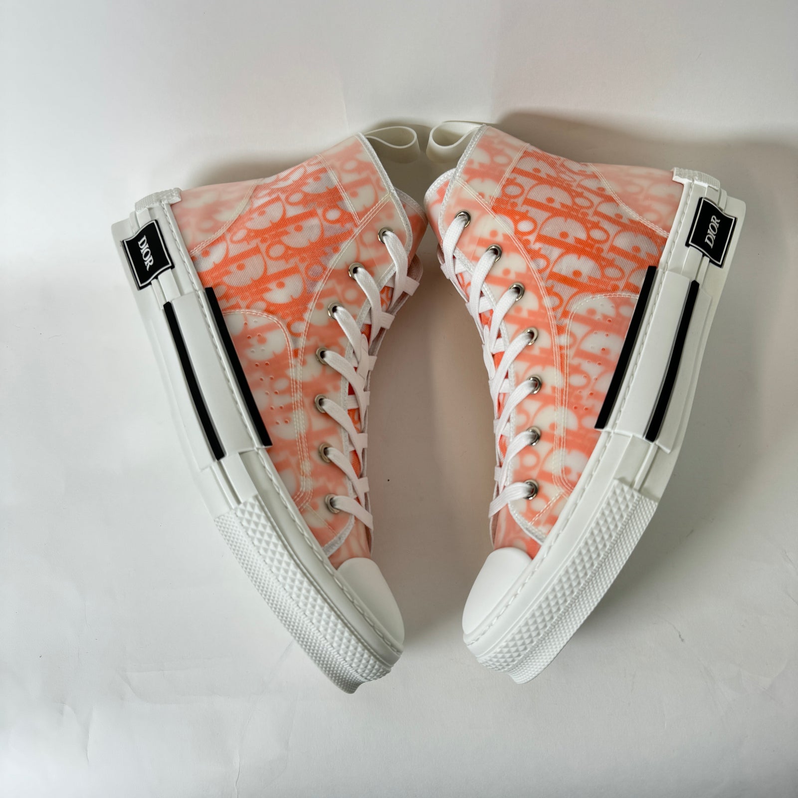 Dior B23 Orange Oblique High Top Sneakers Size 43
