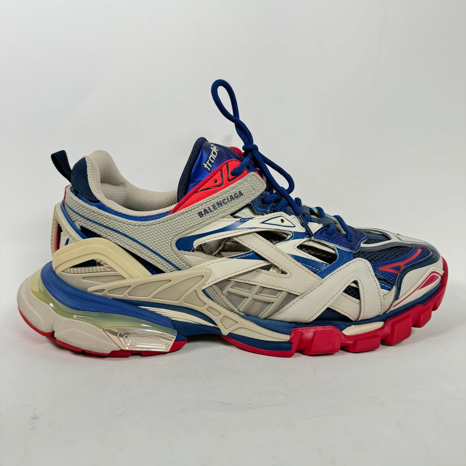 Balenciaga Blue/Red Track 2 Sneakers Size 45