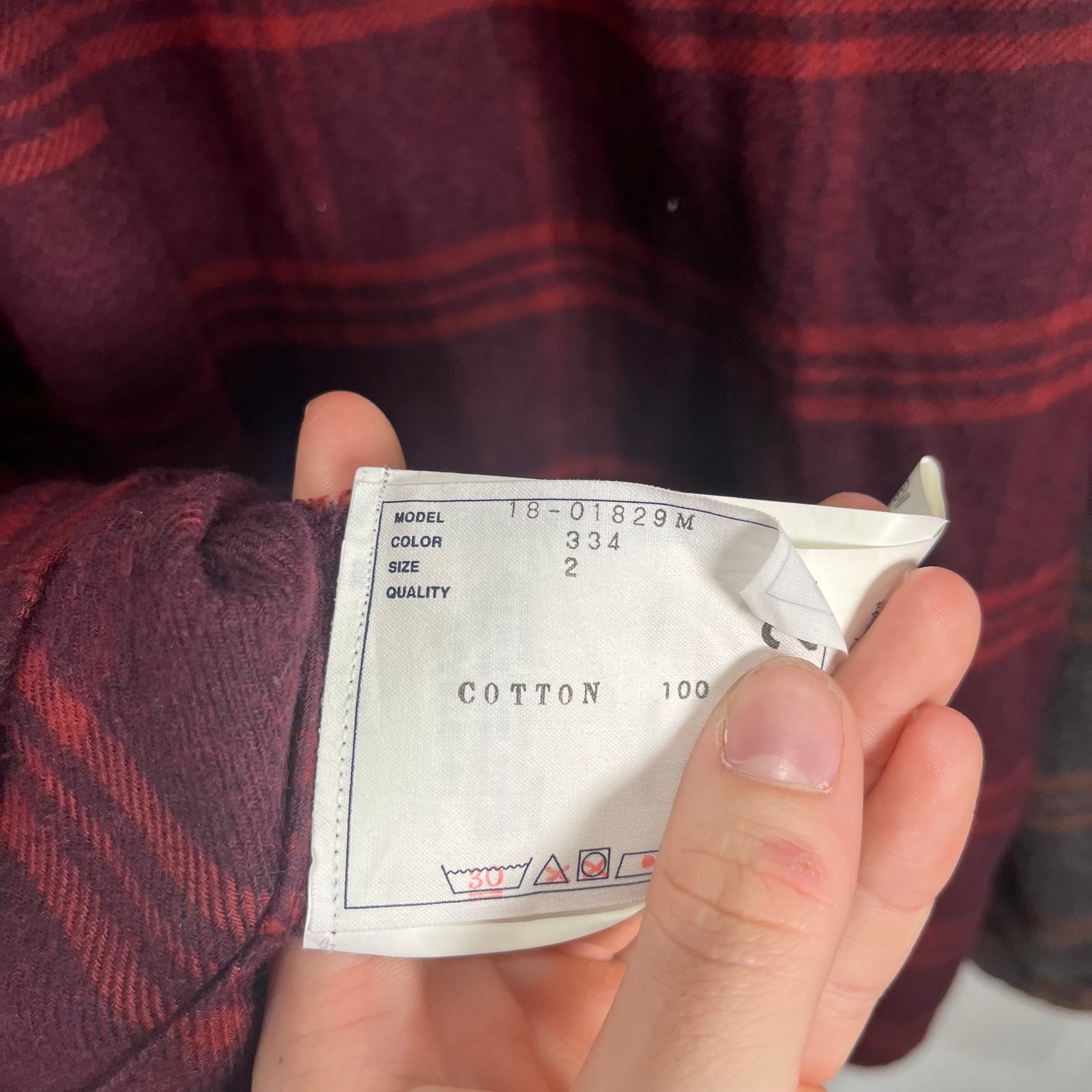 Sacai Hybrid Flannel Size 2