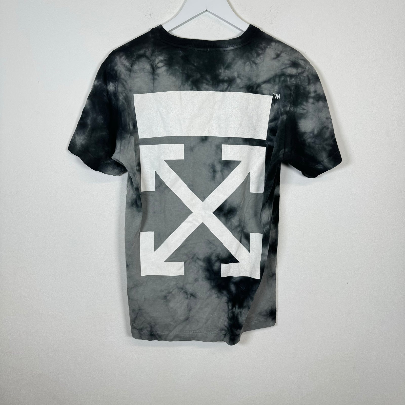 Off-White Grey Tye Dye Smoke Tee Size S