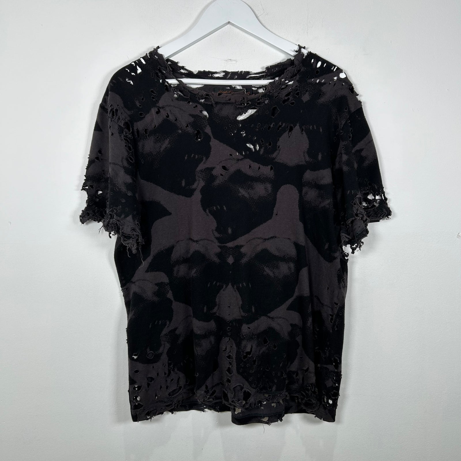 Undercover AW03 Paper Doll Rottweiler Graphic Distressed T-Shirt Size M