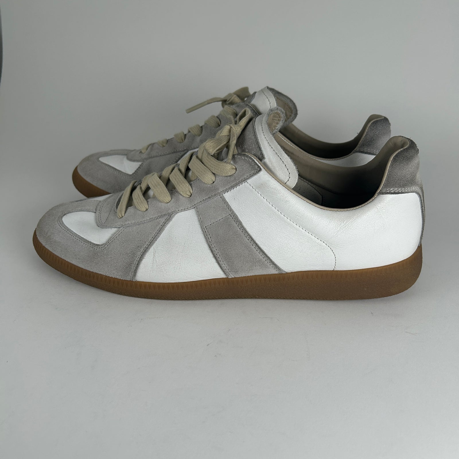 Maison Margiela White/Gray GAT Low-Top Sneaker Size 46