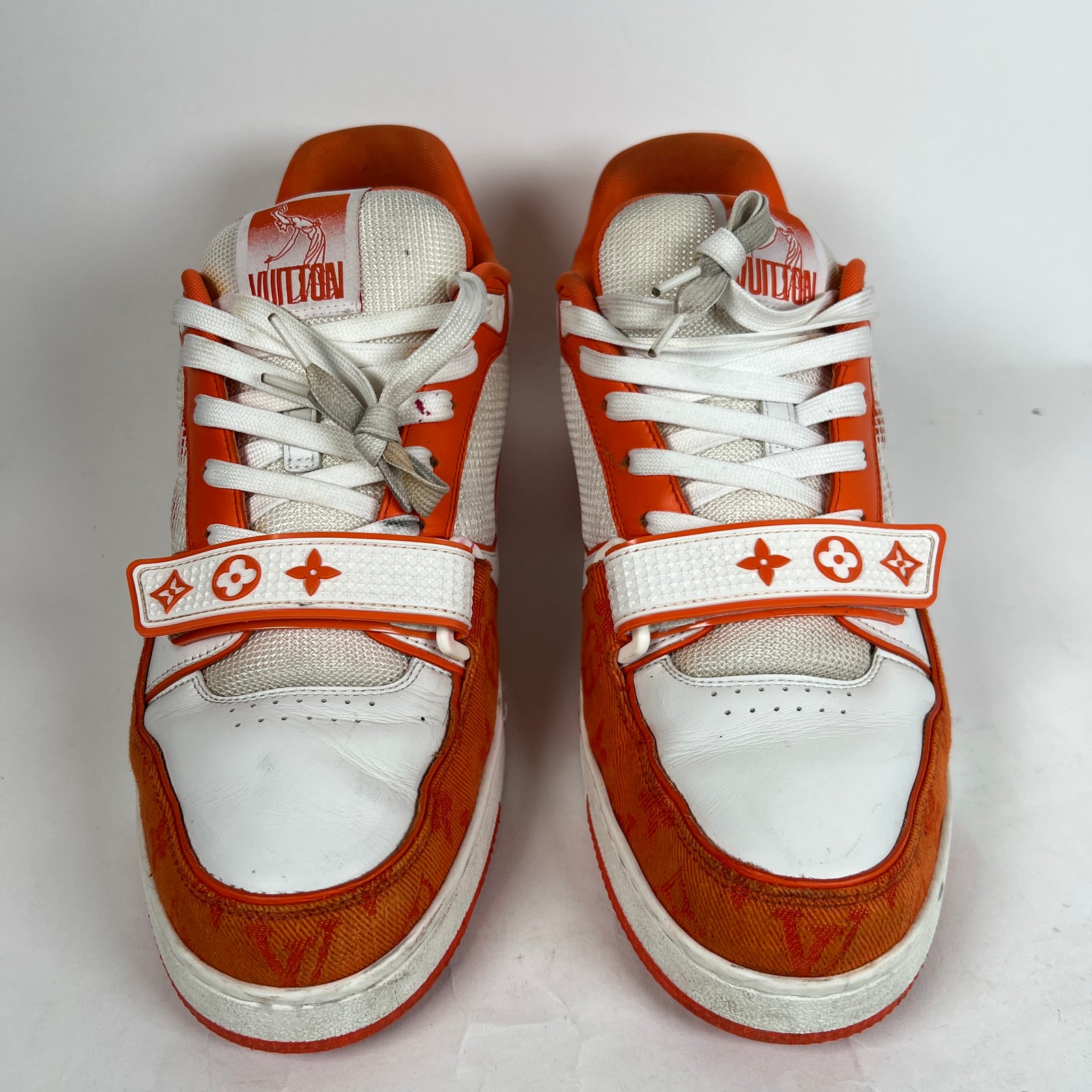 Louis Vuitton Orange Denim Monogram Trainer Size LV 9