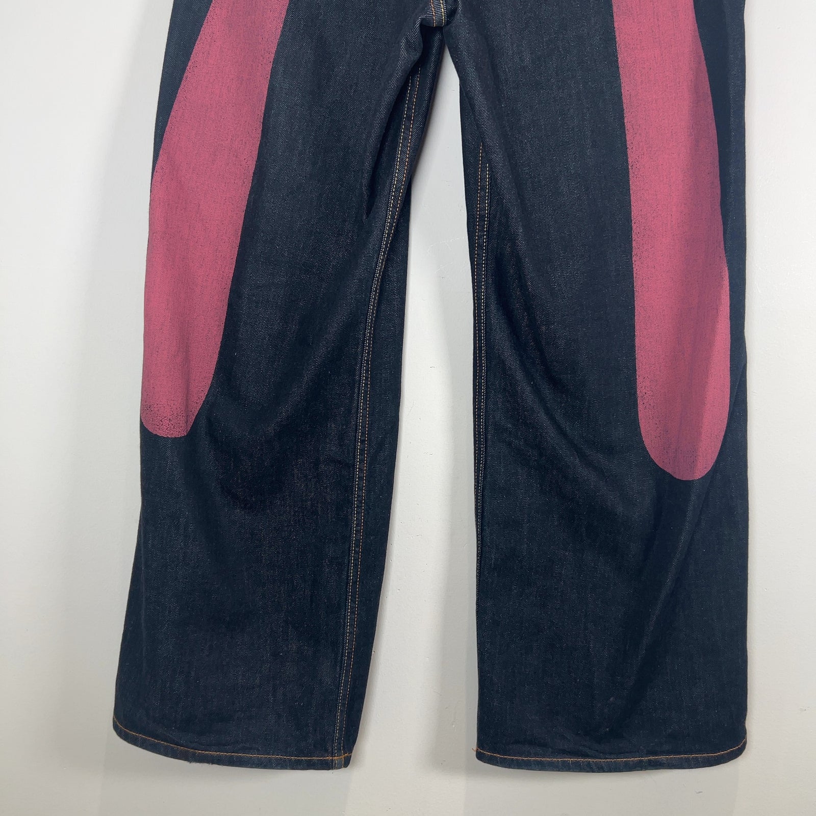 Evisu Dark Blue Daikoku Pink Monogram Selvedge Jeans Size 29