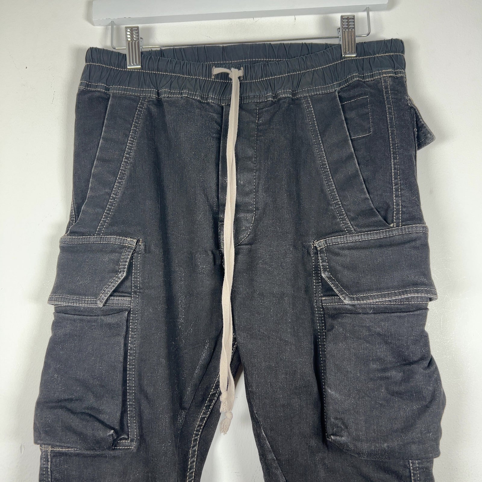 Rick Owens DRKSHDW Waxed Denim 'Mastadon' Cargo Pants