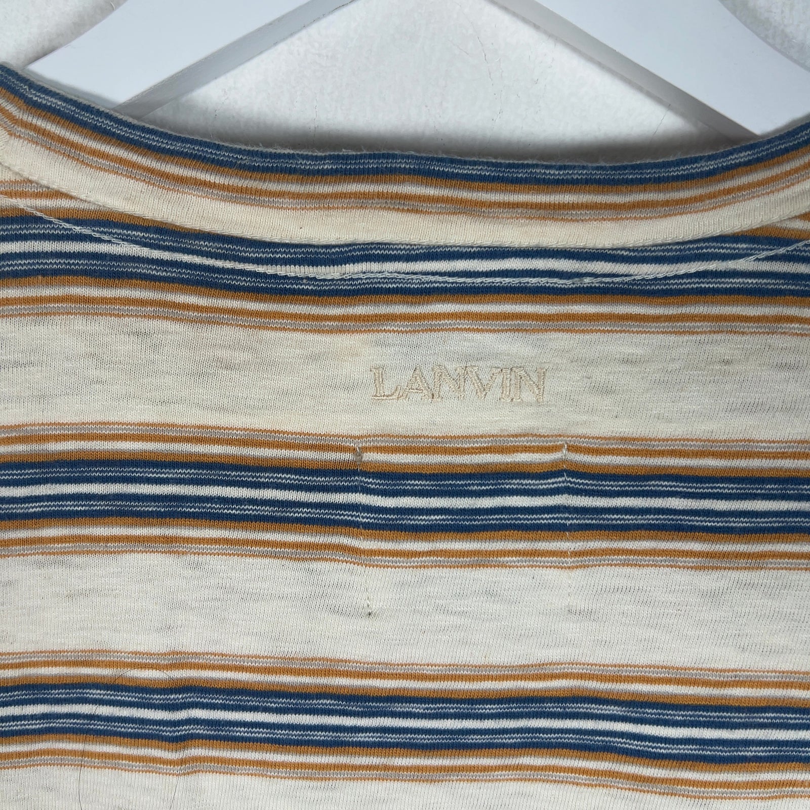 Lanvin Striped Striped Paint Splatter T-Shirt