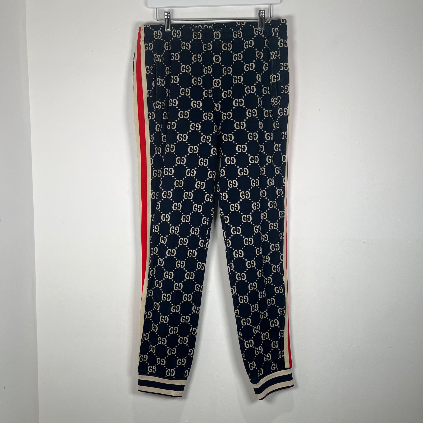 Gucci Navy GG Monogram Track Pant Size XL