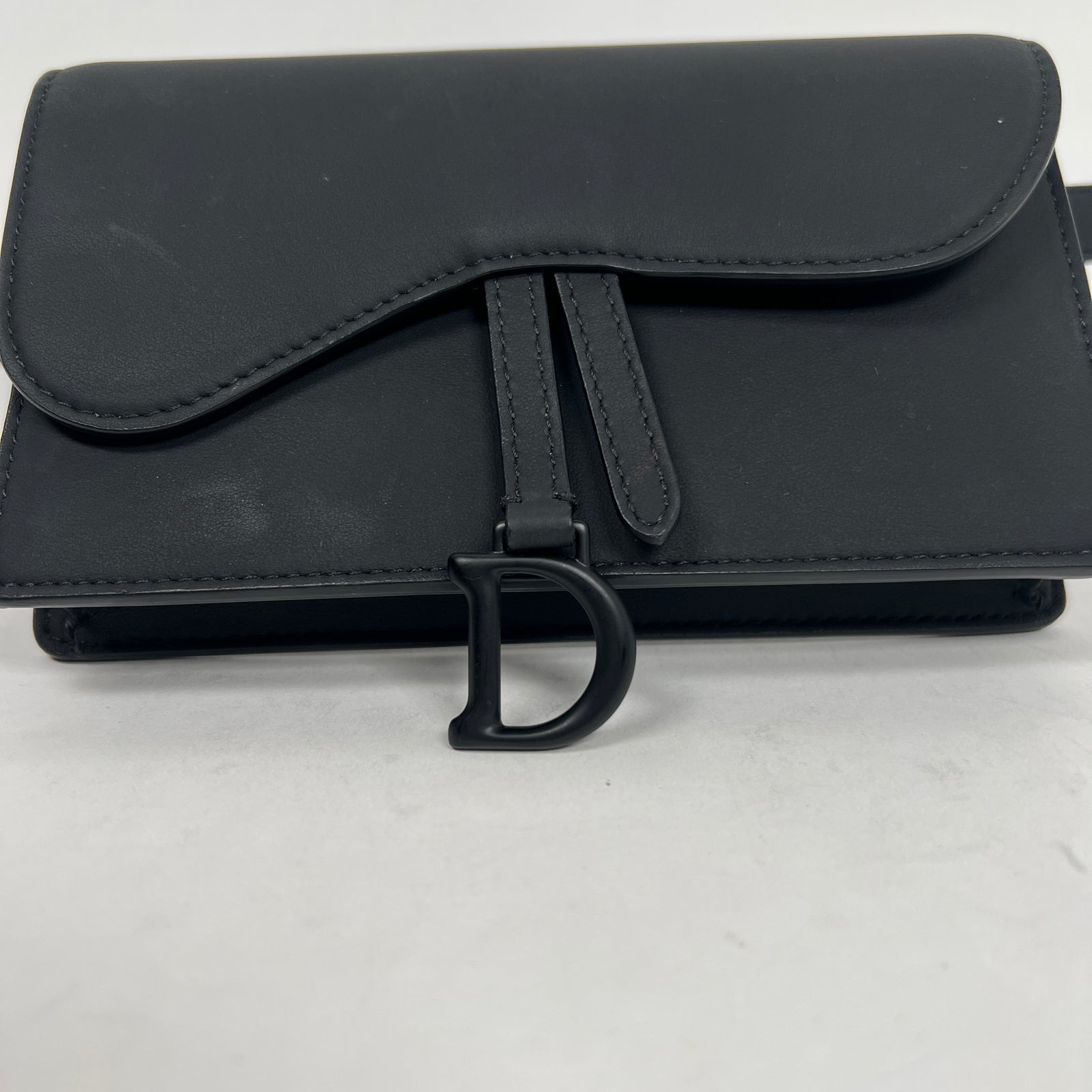 Dior Black Ultra Matte Calfskin Saddle Belt Bag