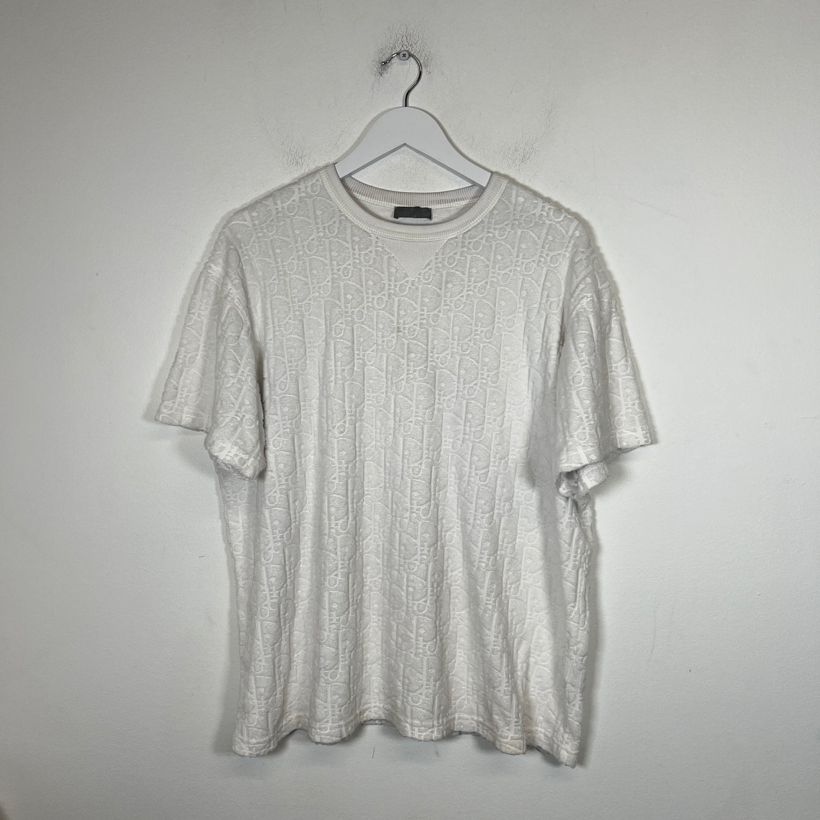 Dior White Oblique Terry T-Shirt Size M