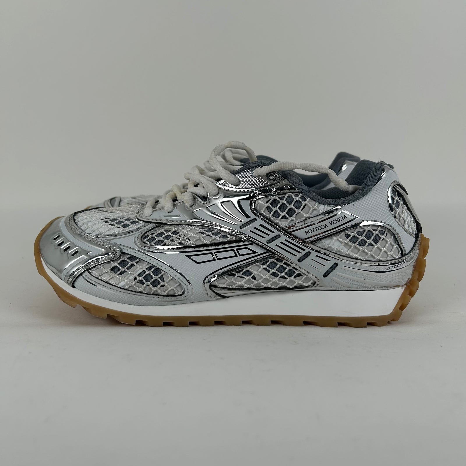 Bottega Veneta Orbit White/Silver Sneaker Size 41