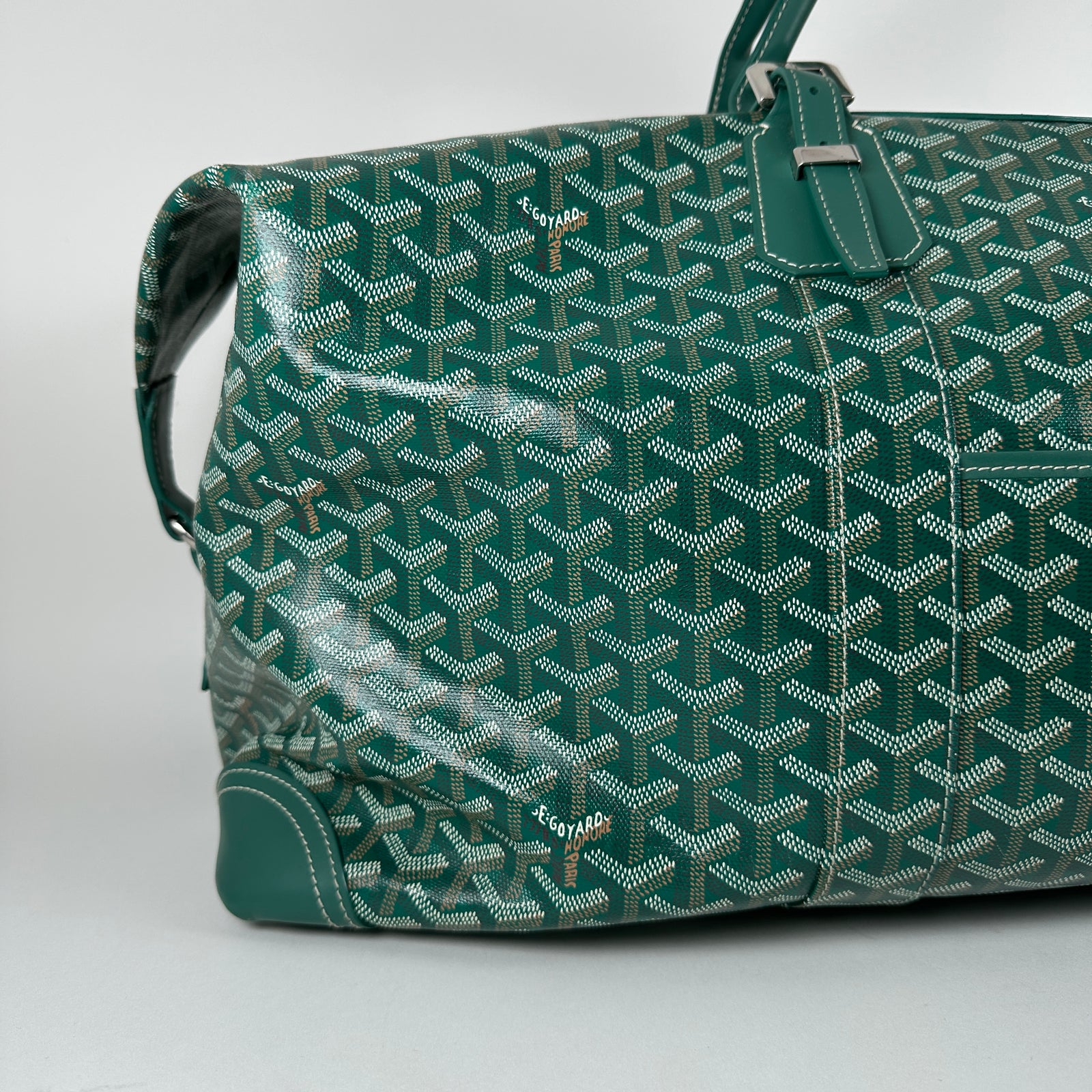 Goyard Goyardine Green Boeing 55 Travel Duffle Bag