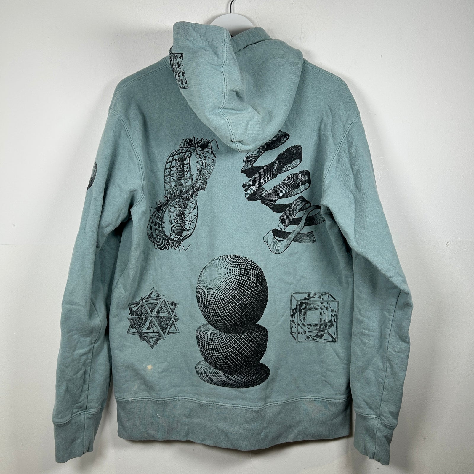 Supreme Blue M.C Escher Hoodie Size L