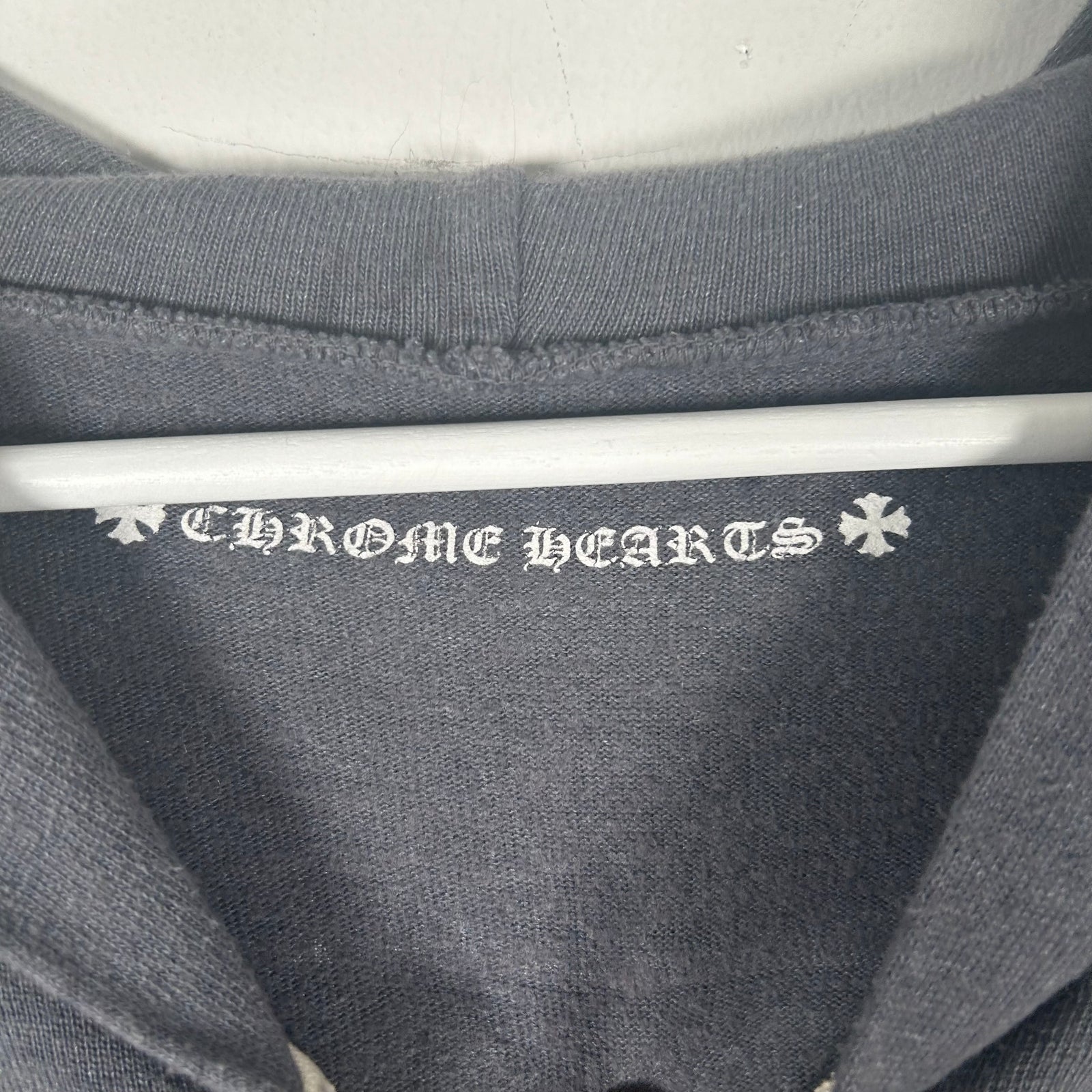 Chrome Hearts Vintage Grey T-Bar Zip-Up Hoodie Size XXL