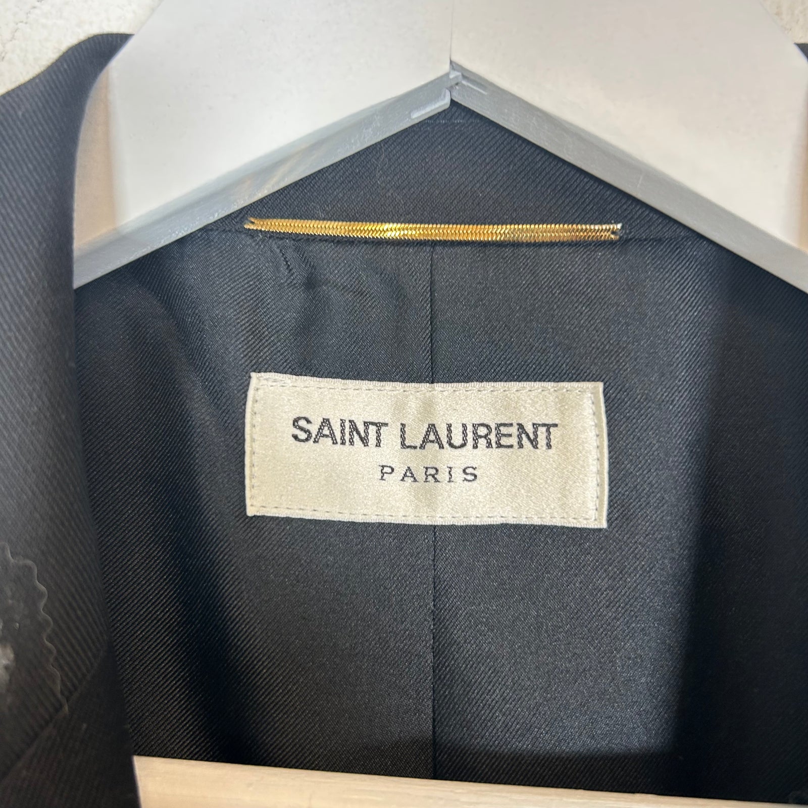 Saint Laurent Paris Black Wool Blazer Size FR 38