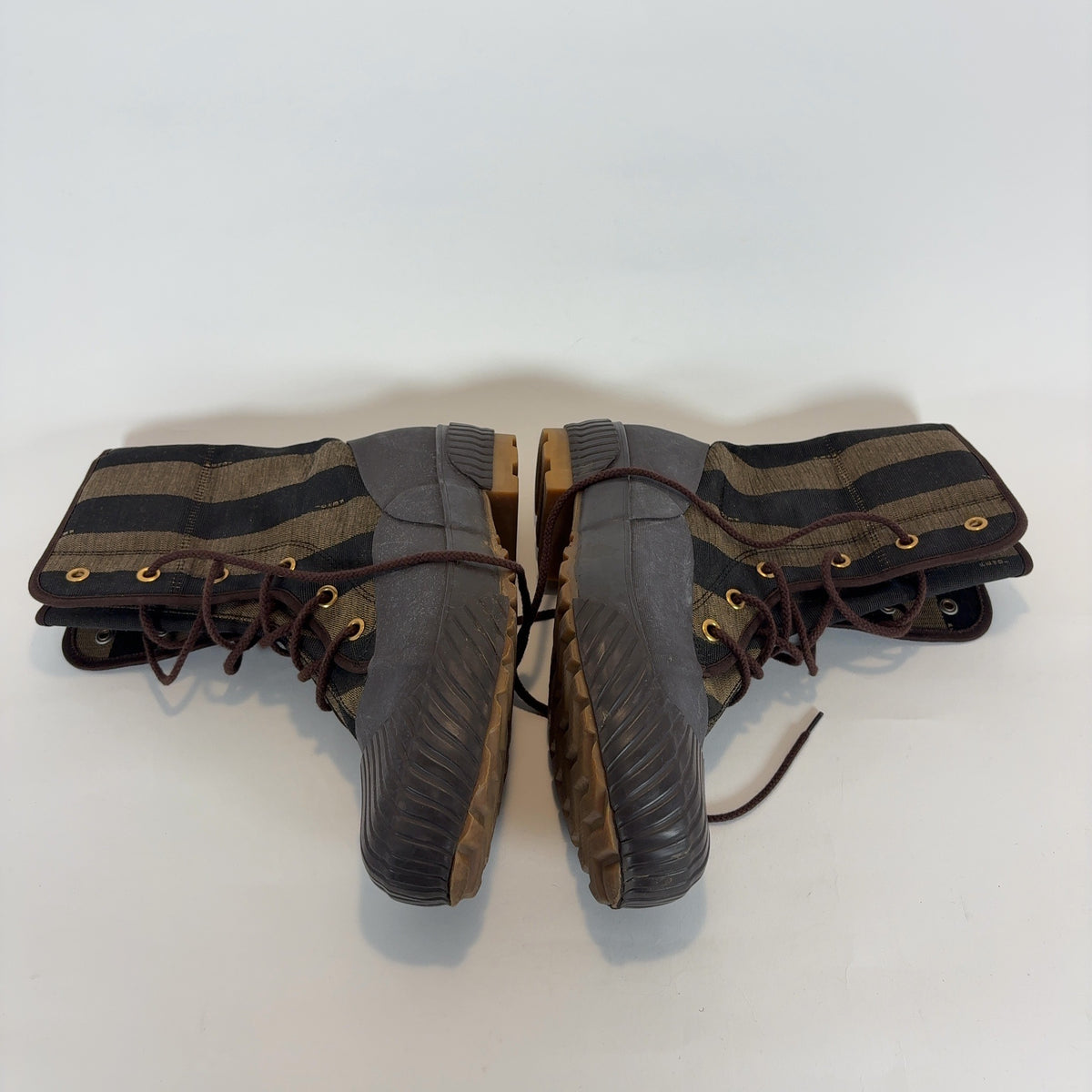 Fendi x Moonstar Pequin Striped Duck Boots