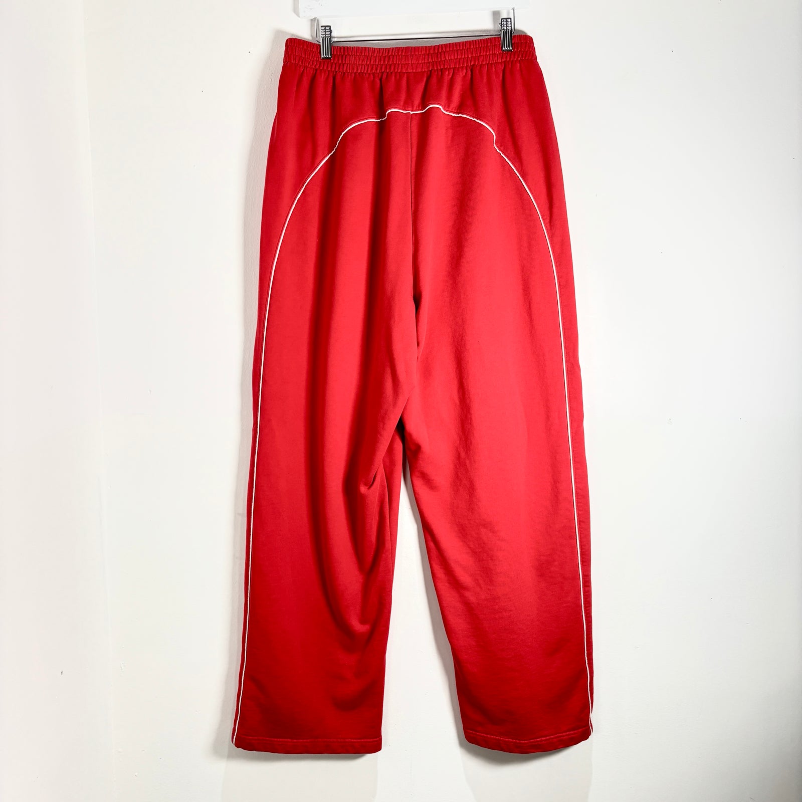 Balenciaga Red/White Soccer Baggy Sweatpants Size M