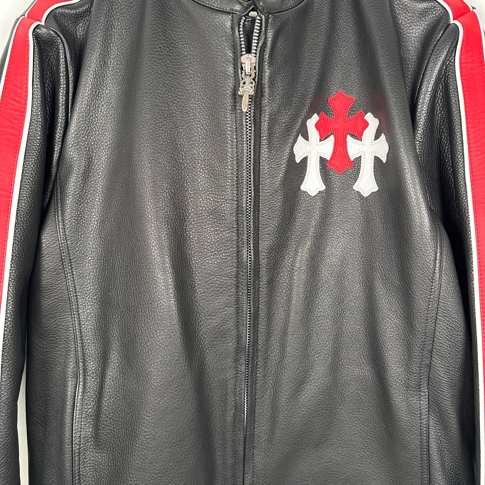Chrome Hearts Single Riders Cemetery Leather Jacket Size M