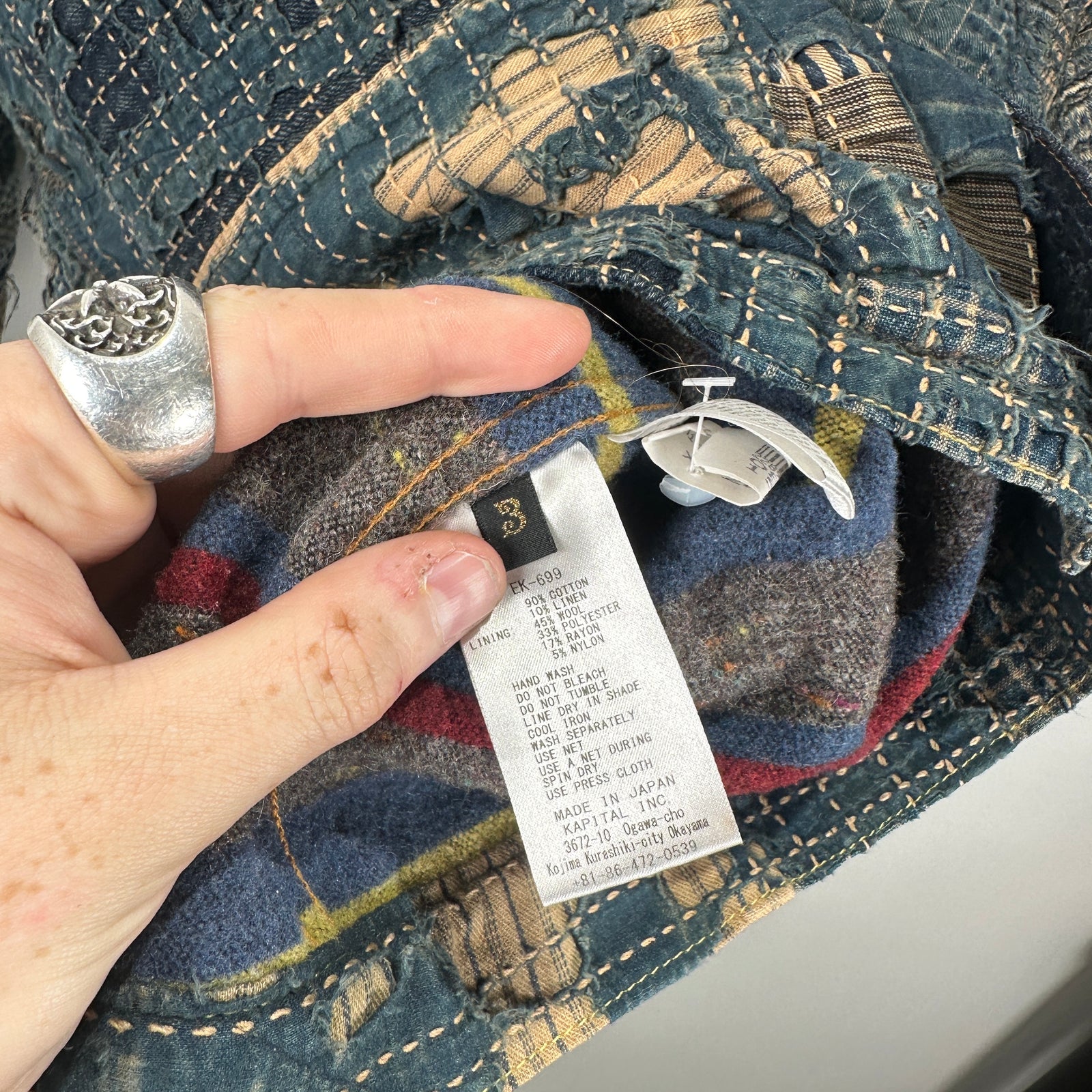 Kapital Boro Wool Lined Denim Jacket Size 3