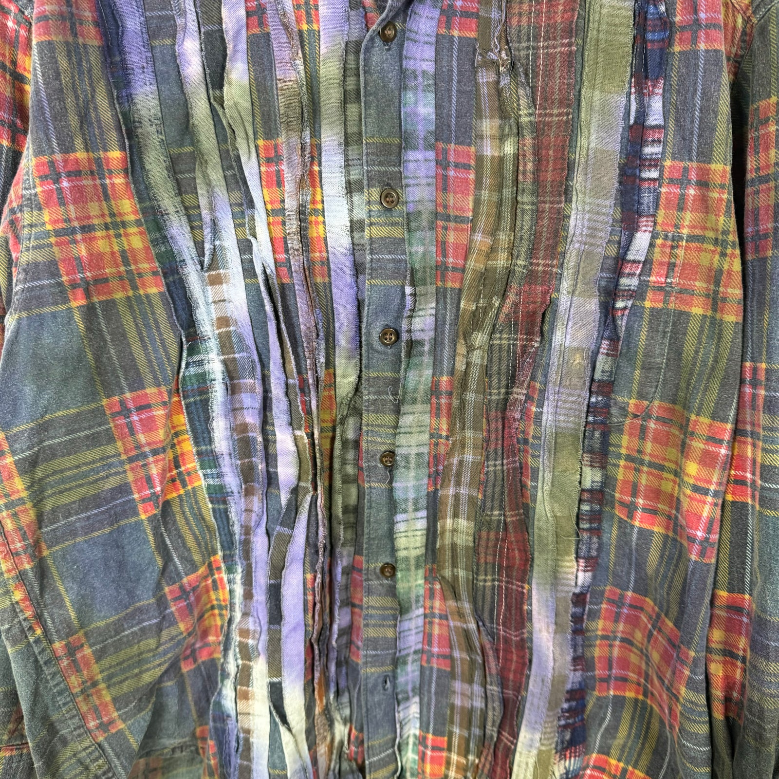 Needles Tye Dye Rebuild Flannel Shirt Size L