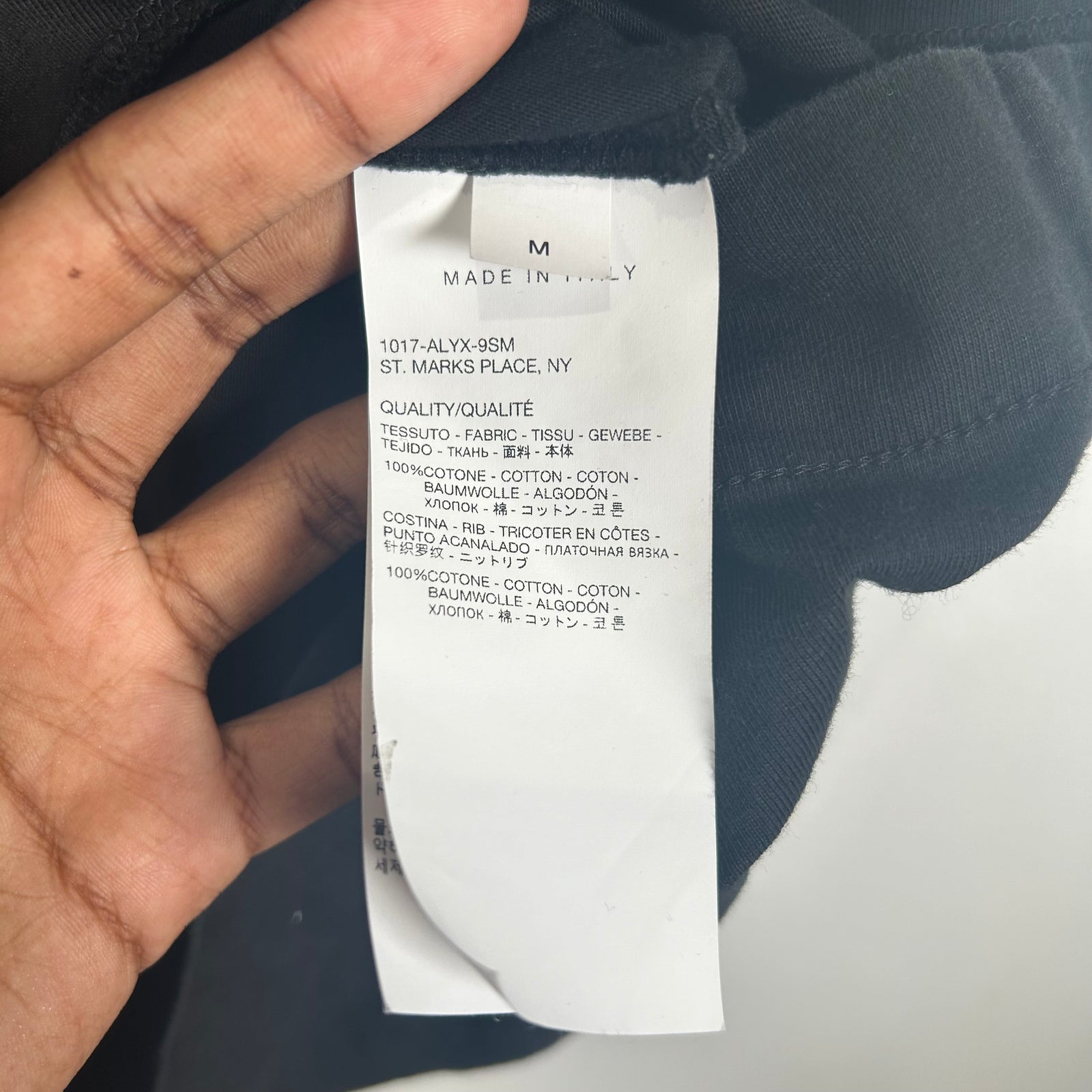 1017 Alyx Black Logo T-Shirt Size M