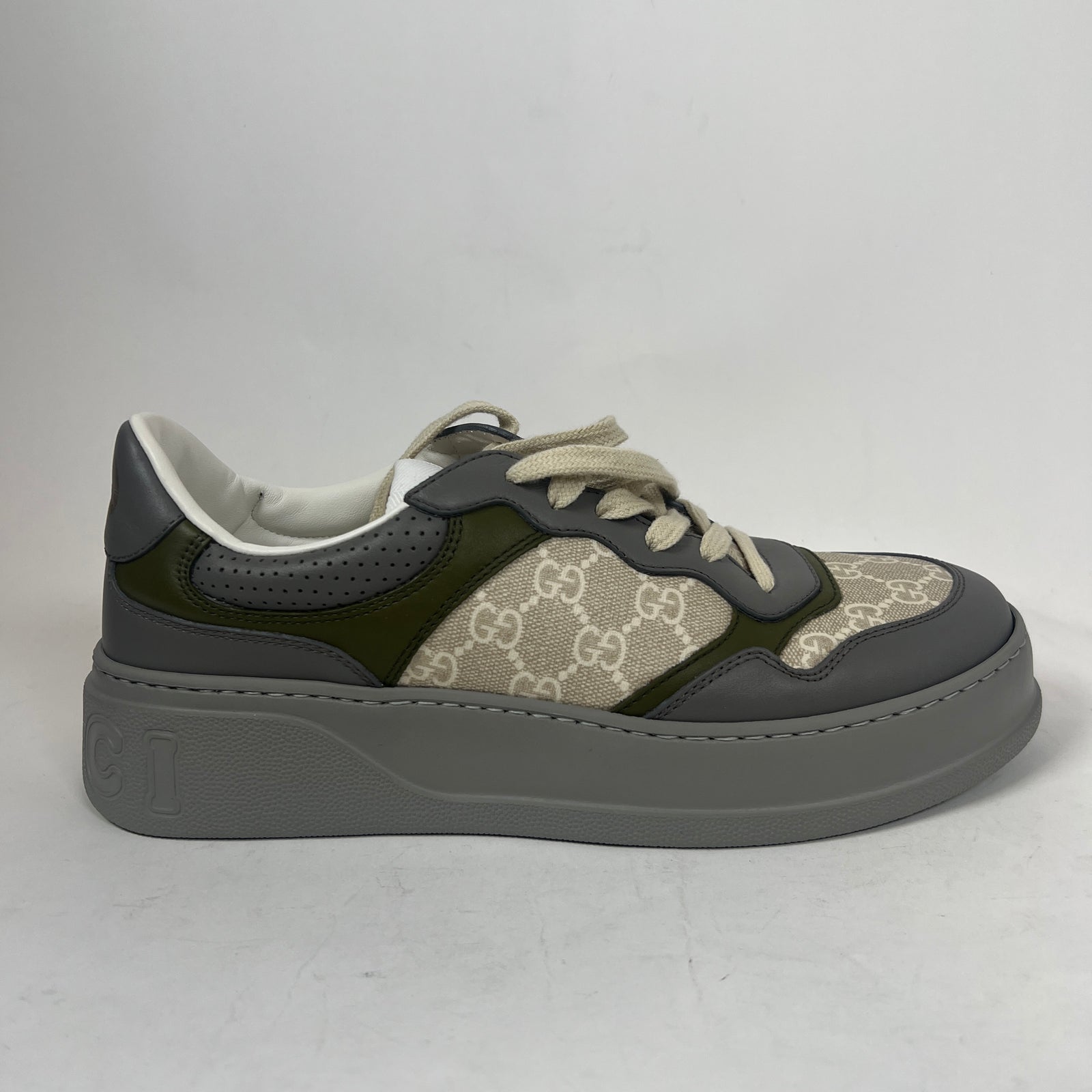 Gucci Grey/Green GG Chunky Sneaker Size GG 8