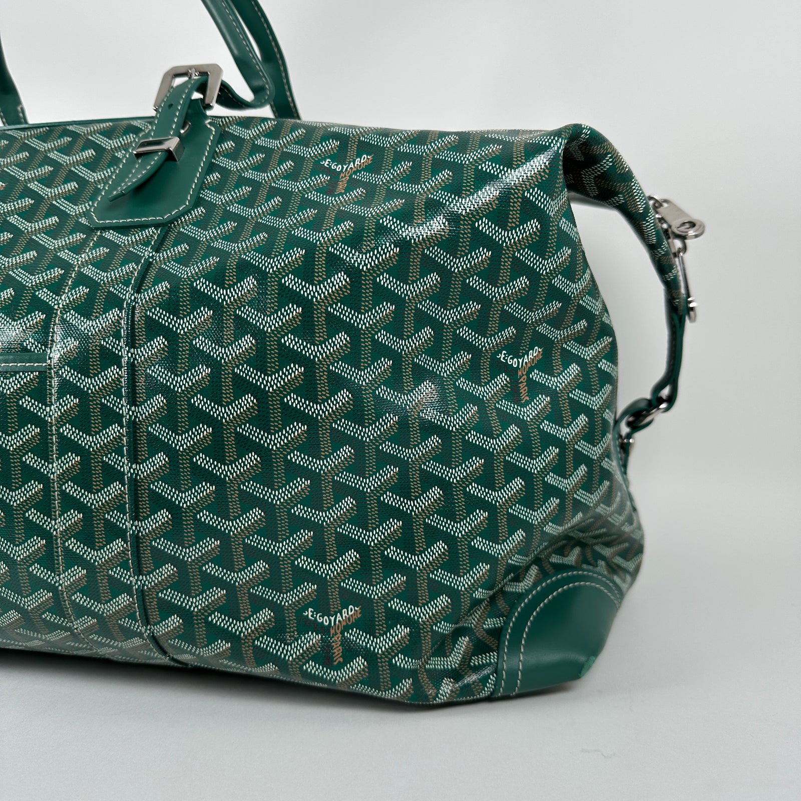 Goyard Goyardine Green Boeing 55 Travel Duffle Bag