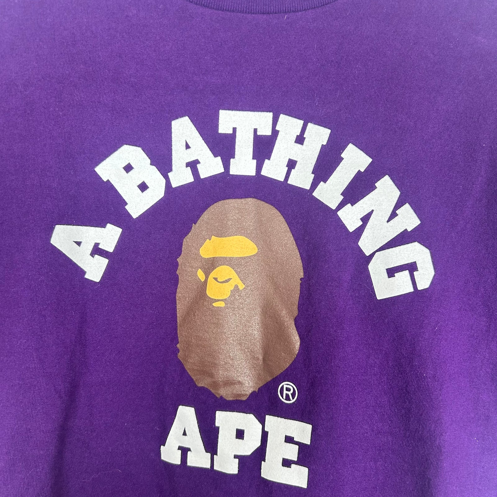 Bape Purple Ape Head Tee Size L