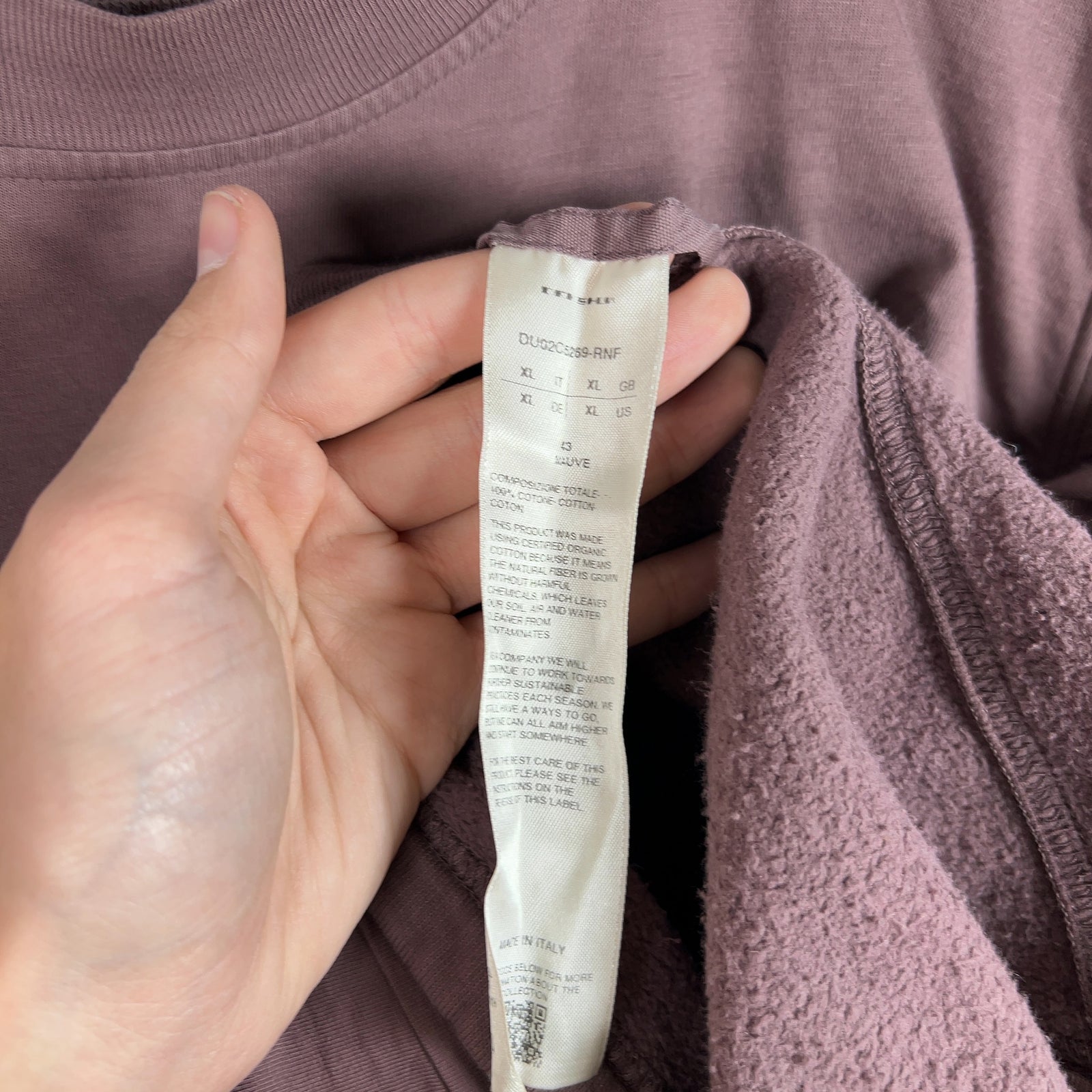 Rick Owens Double Layer Mauve Crewneck